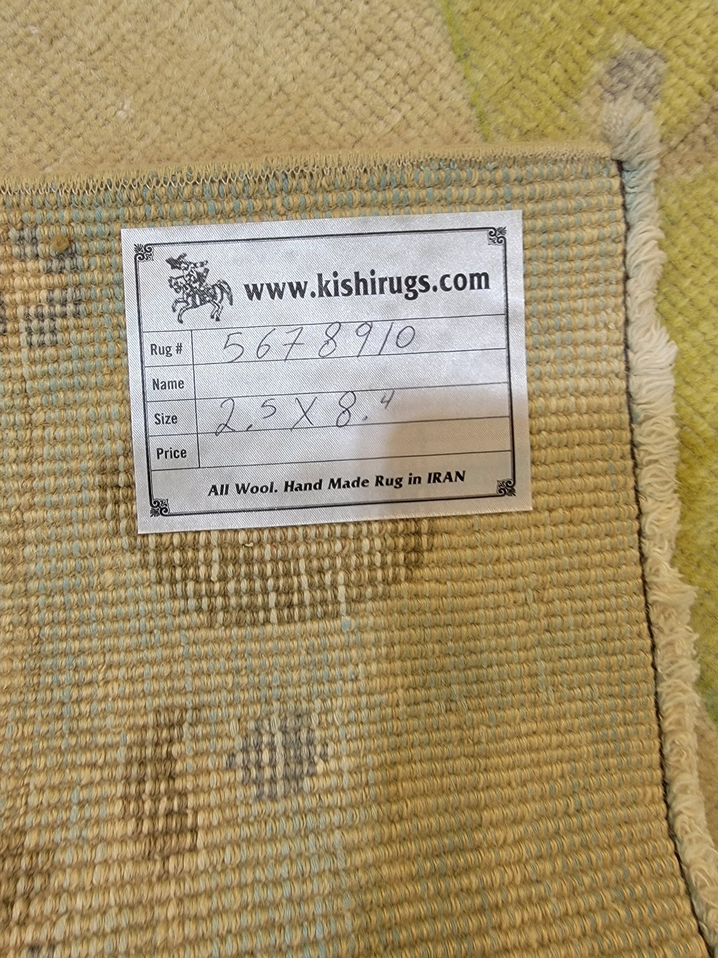Hand-Knotted Wool Runner Turkish Oushak 2'5" x 8'4"