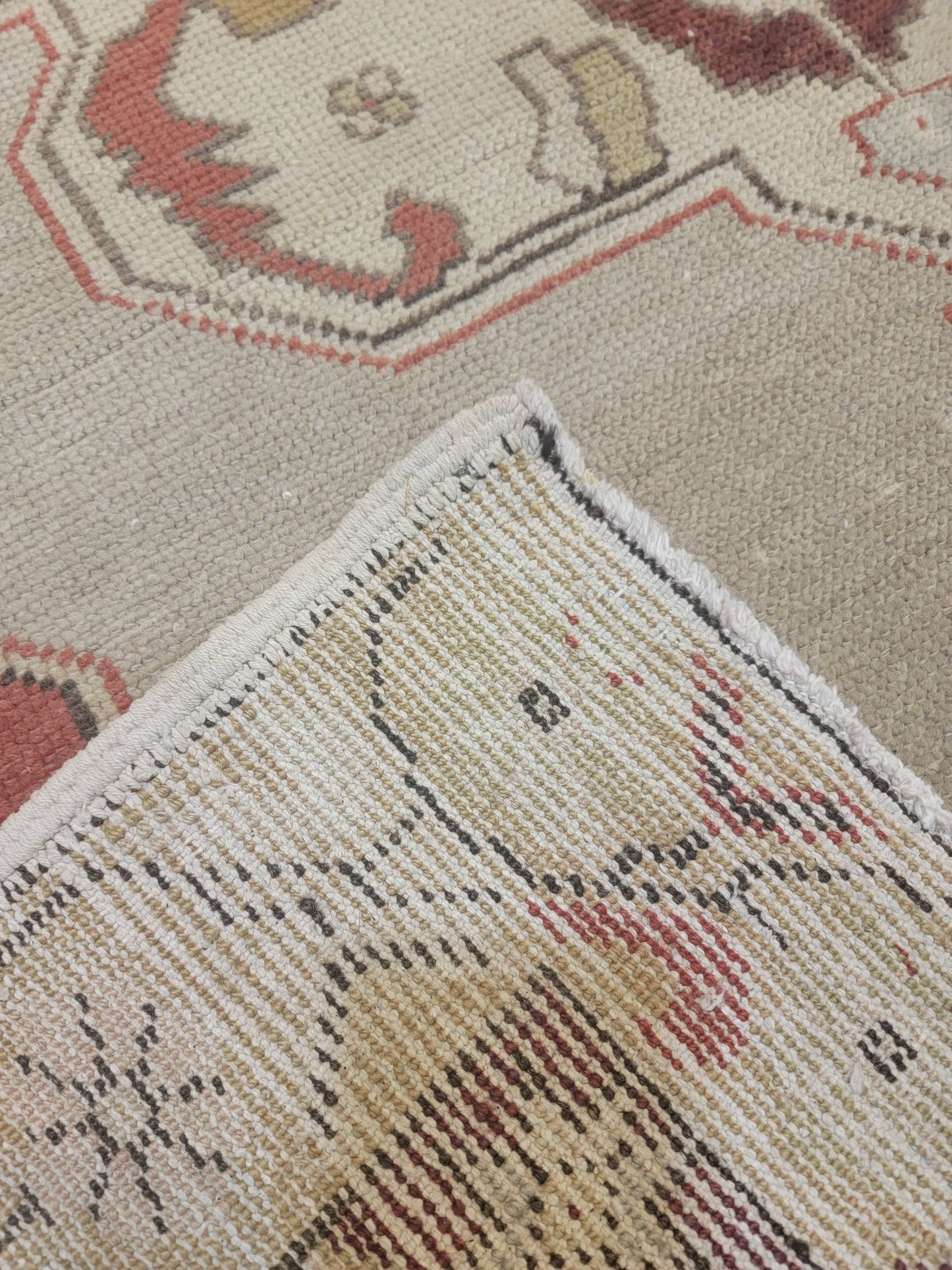 Hand-Knotted Wool Area Rug Turkish Oushak 4'4" x 8'5"