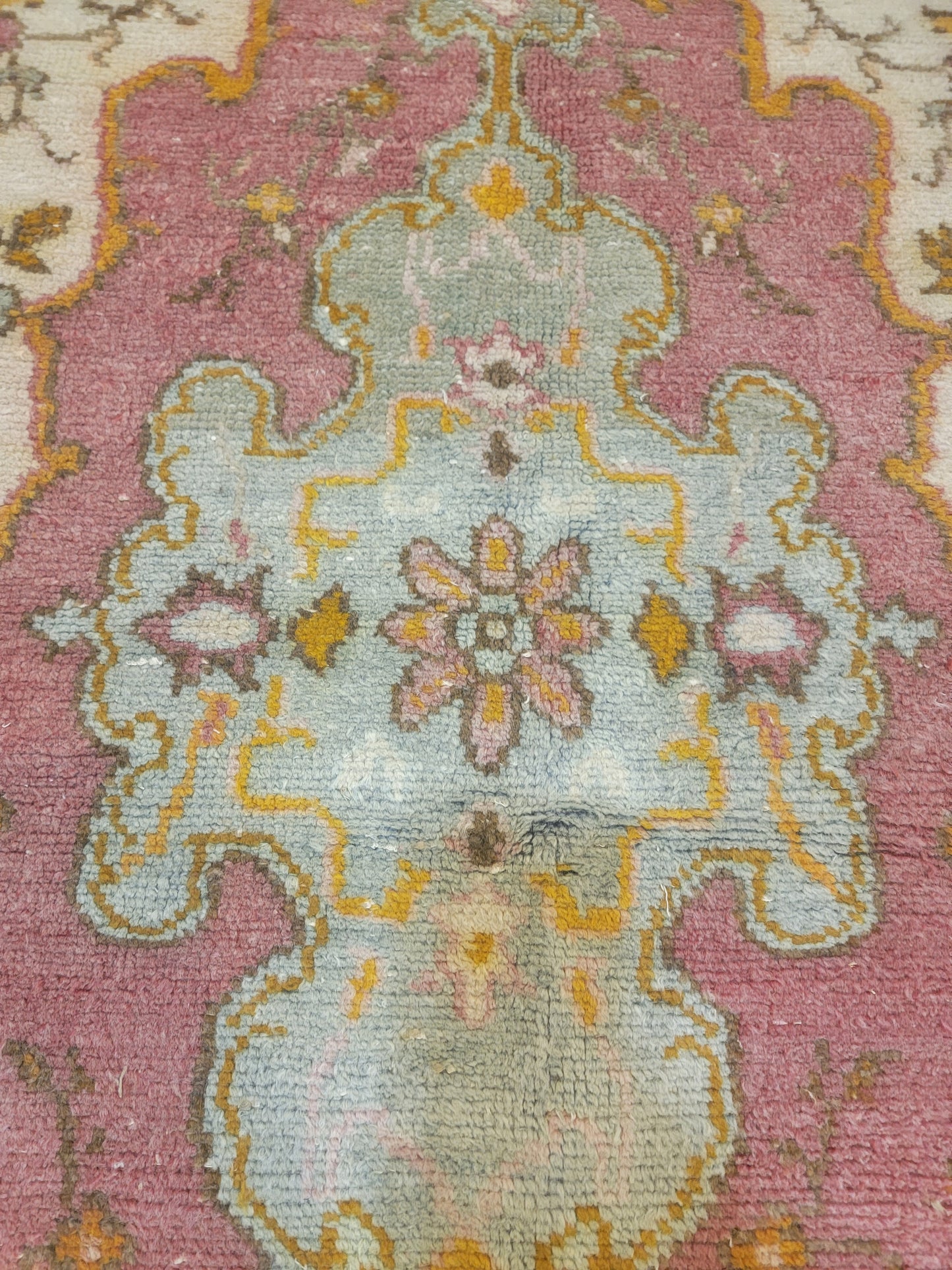Hand-Knotted Wool Area Rug Turkish Oushak 4' x 8'7"
