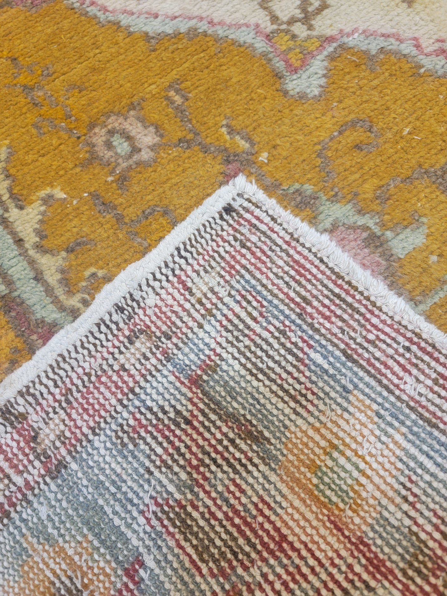 Hand-Knotted Wool Area Rug Turkish Oushak 4' x 8'7"