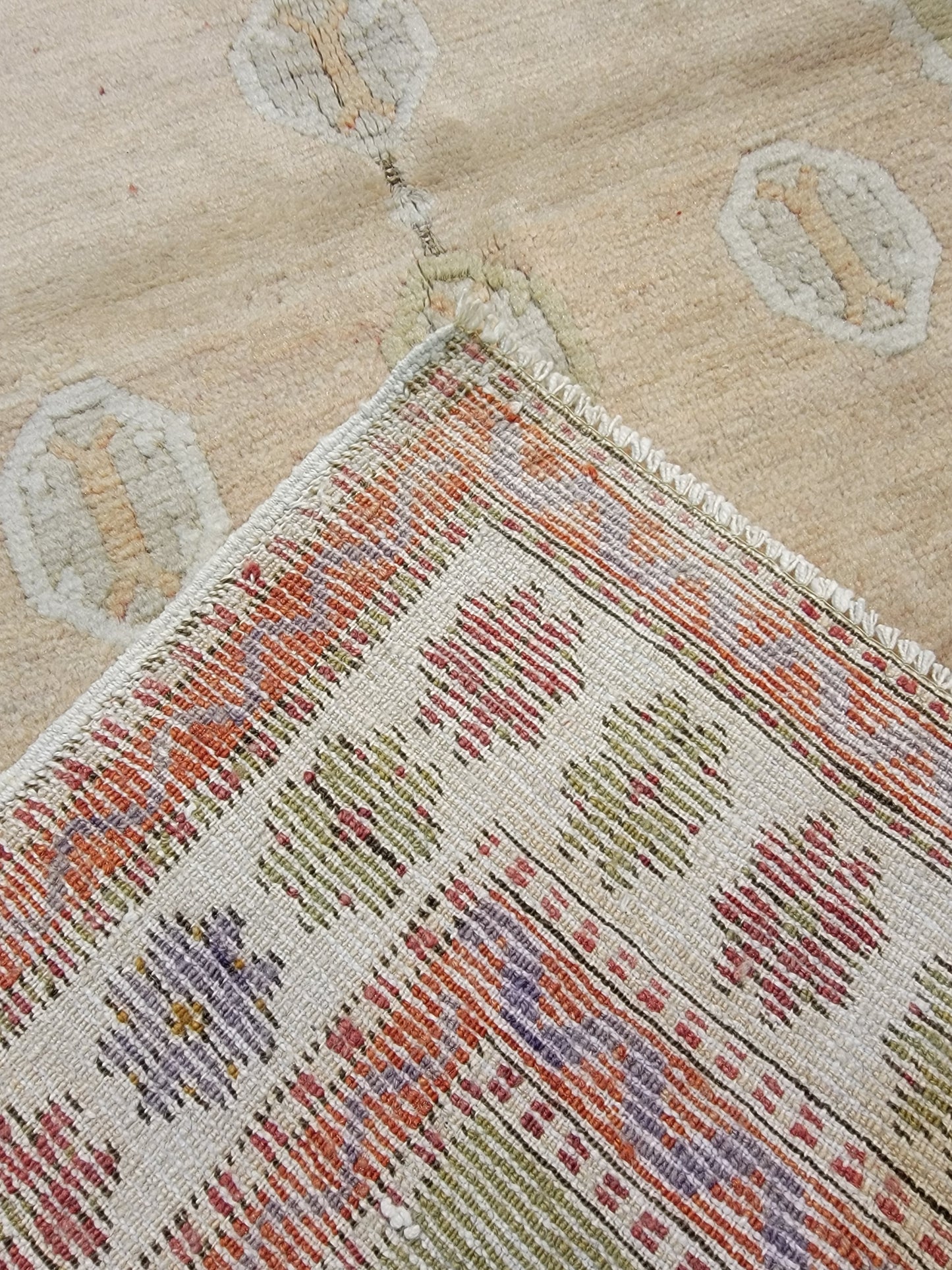 Hand-Knotted Wool Area Rug Turkish Oushak 3'1" x 5'