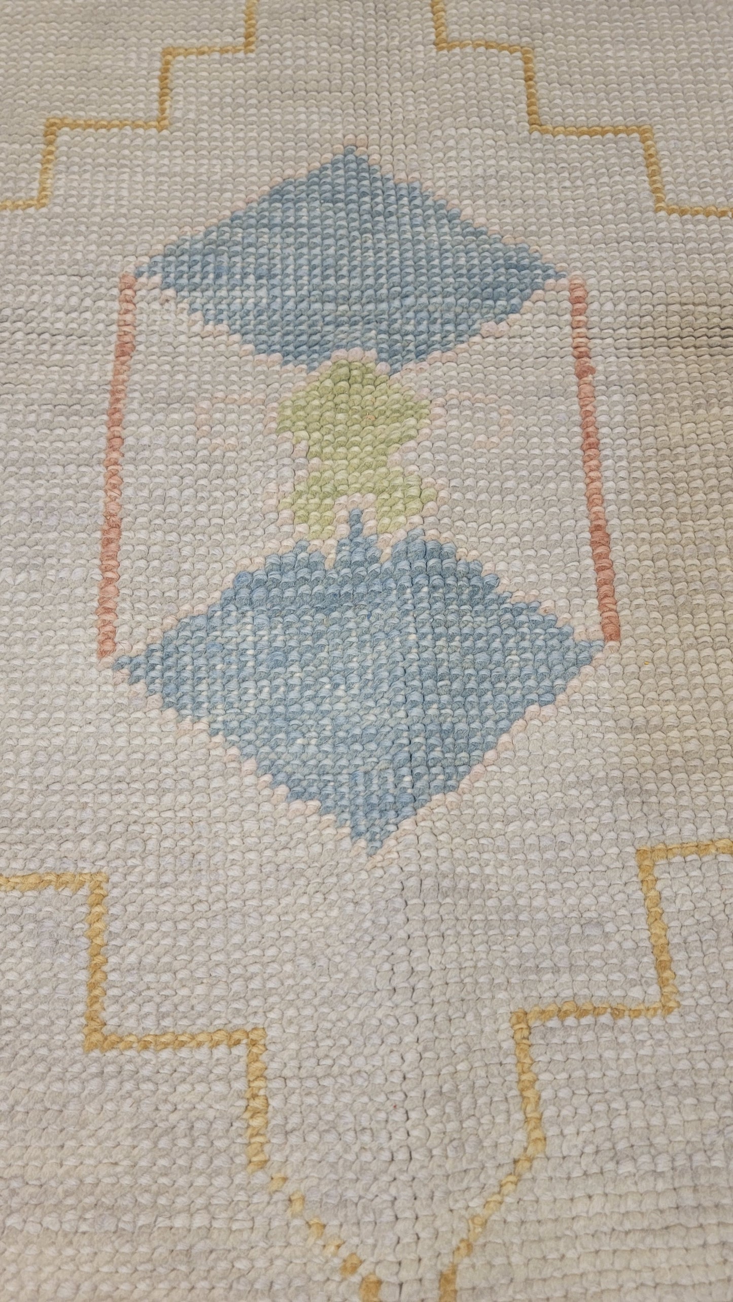 Hand-Knotted Wool Area Rug Turkish Oushak 3'2" x 4'8"