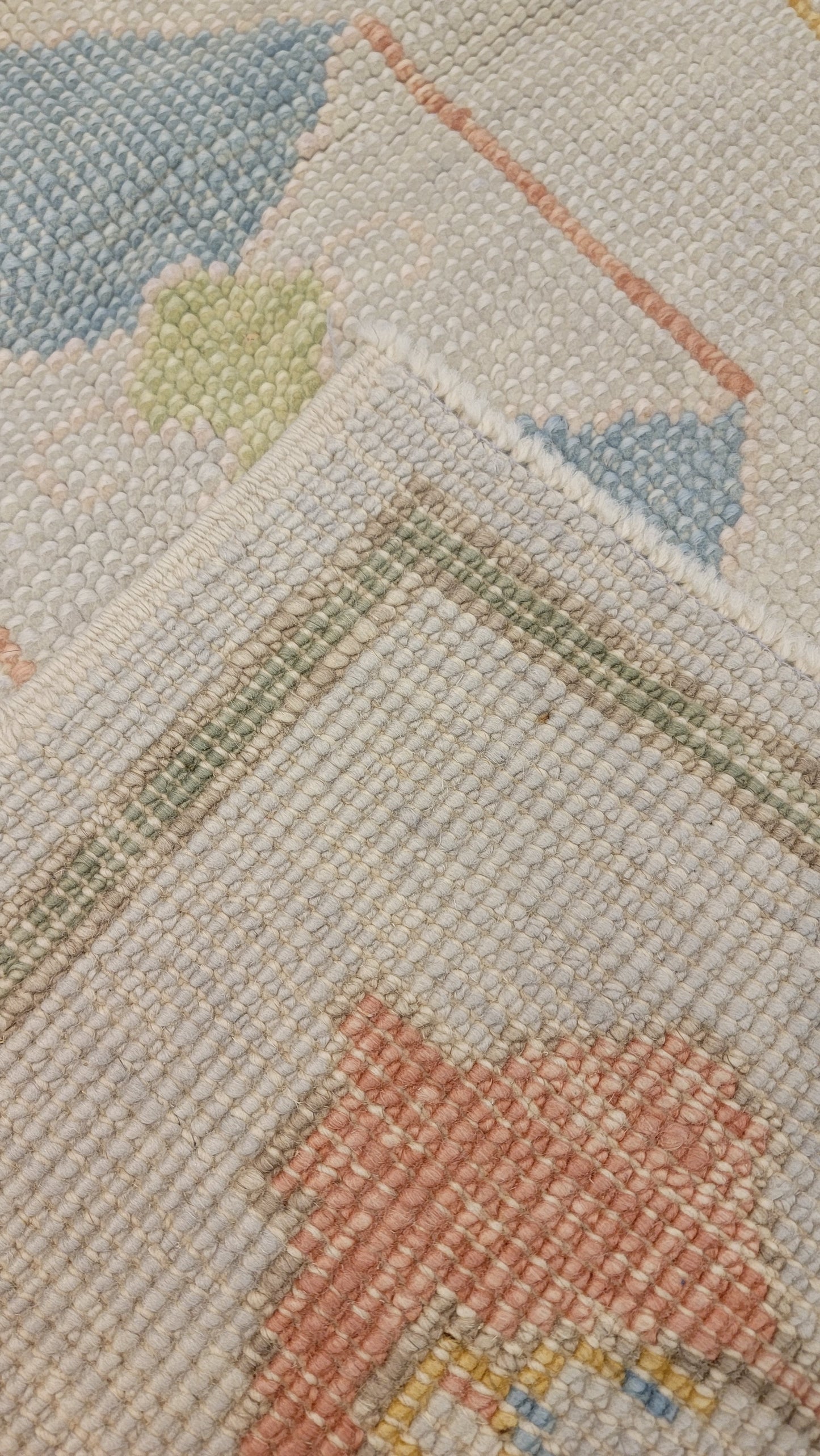 Hand-Knotted Wool Area Rug Turkish Oushak 3'2" x 4'8"