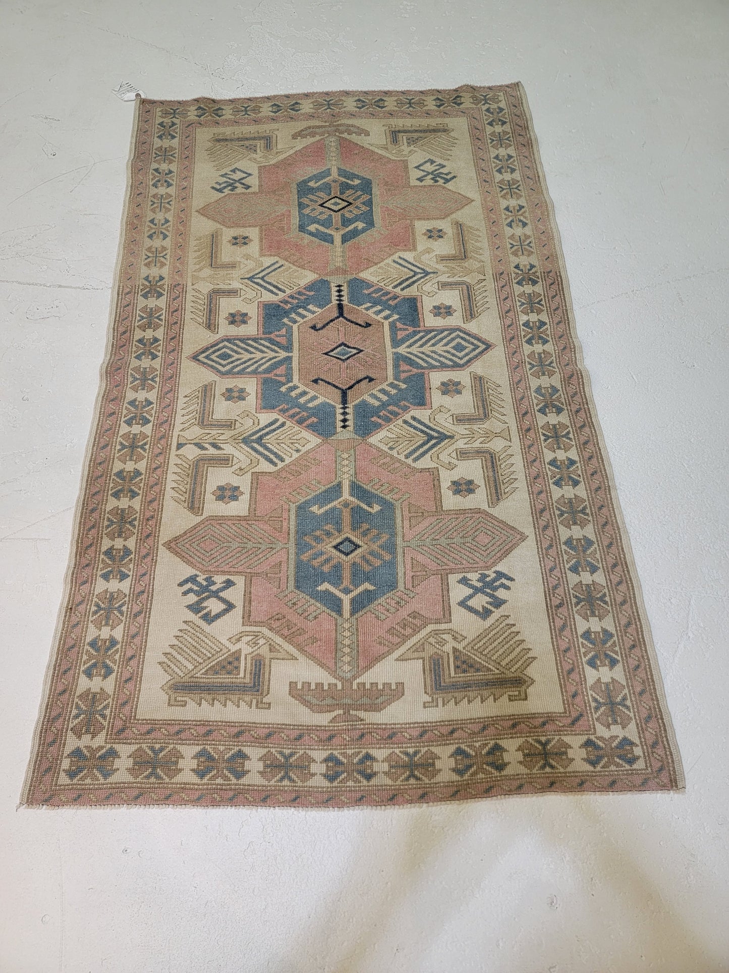 Hand-Knotted Wool Area Rug Turkish Oushak 3'2" x 5'4"