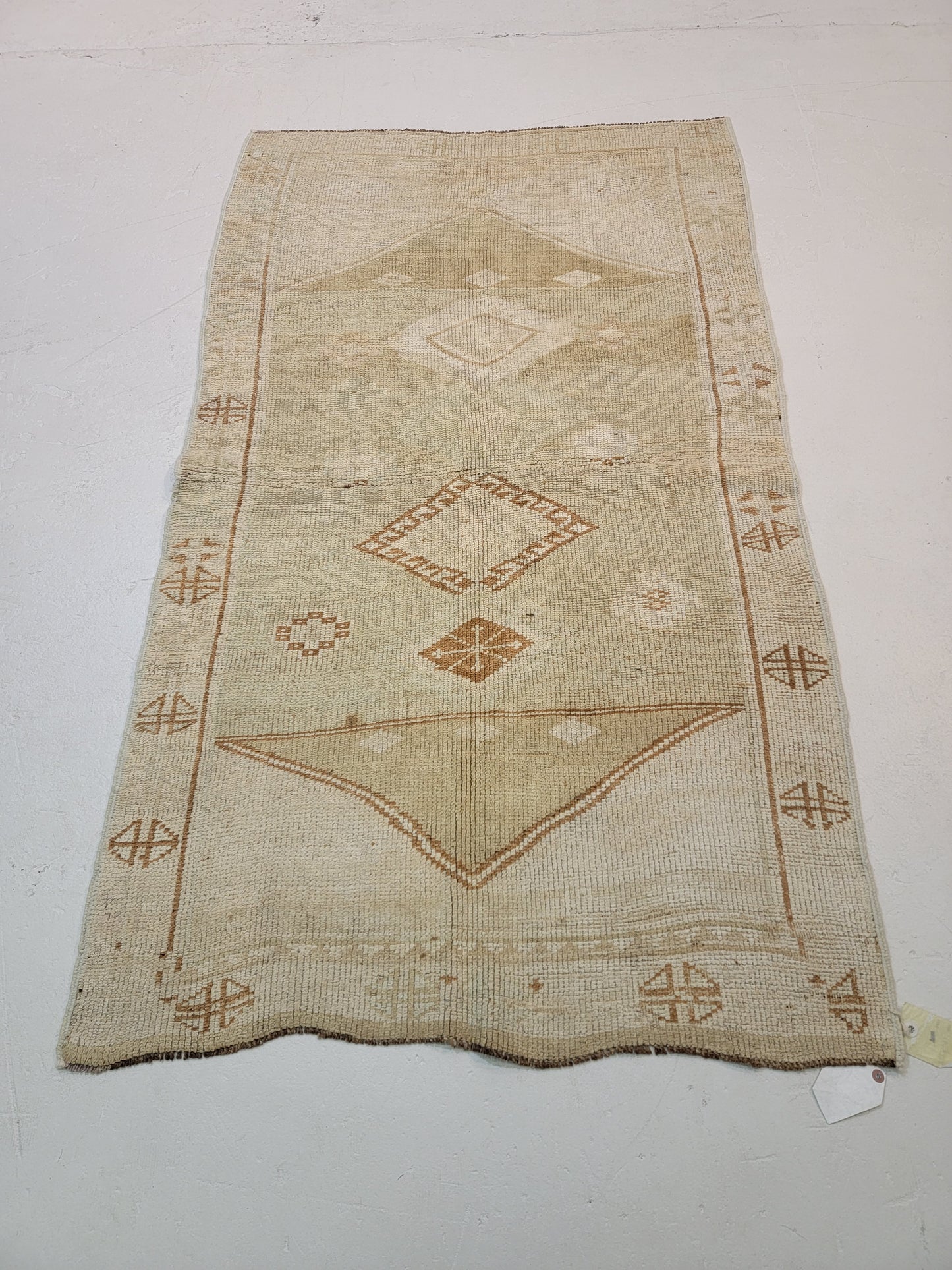 Hand-Knotted Wool Area Rug Turkish Oushak 3'4" x 6'