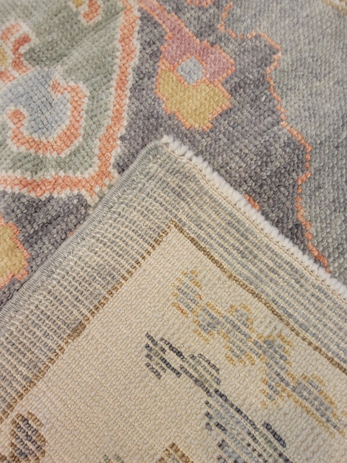 Hand-Knotted Wool Area Rug Turkish Oushak 3'1" x 5'2"
