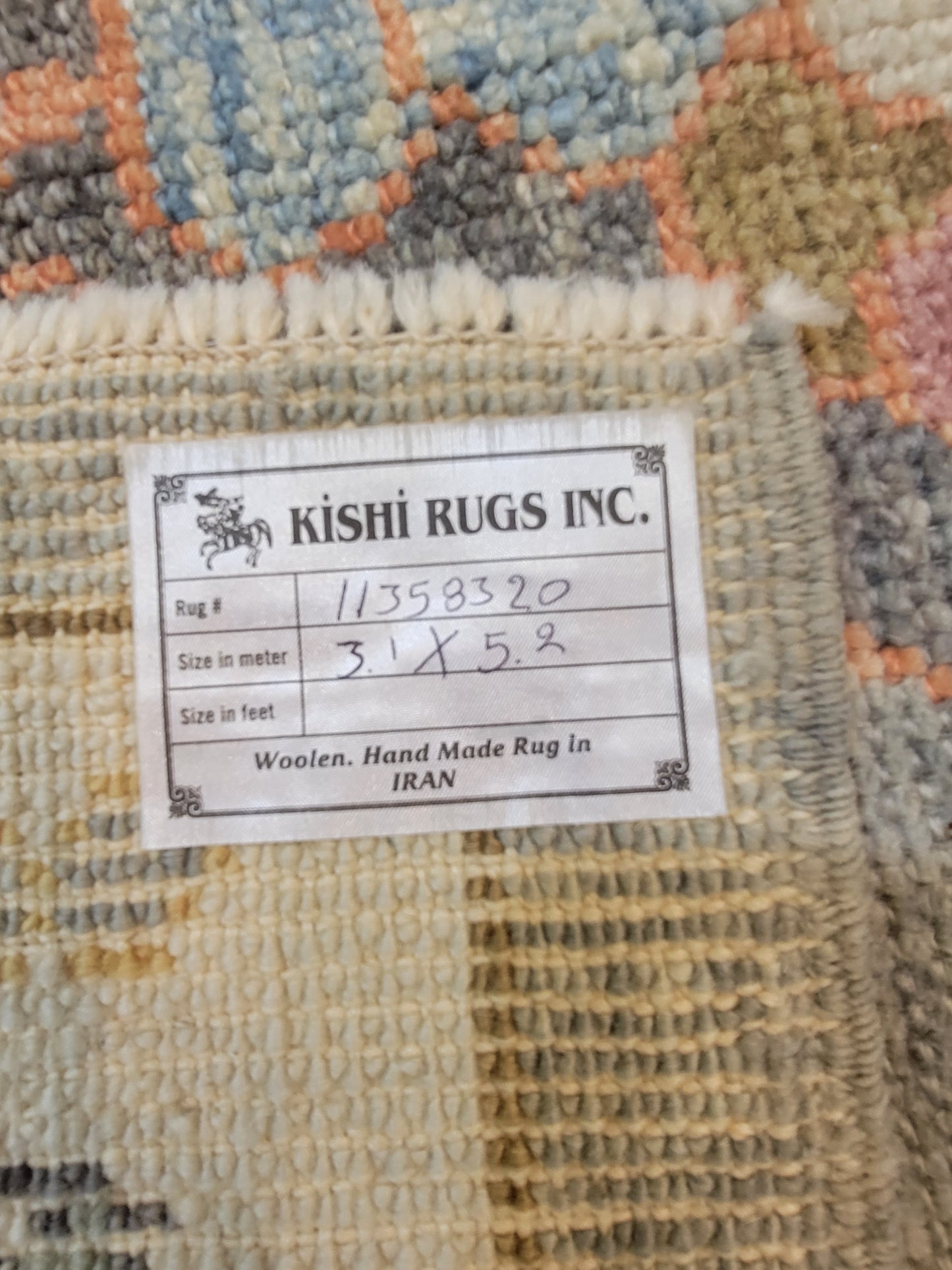 Hand-Knotted Wool Area Rug Turkish Oushak 3'1" x 5'2"