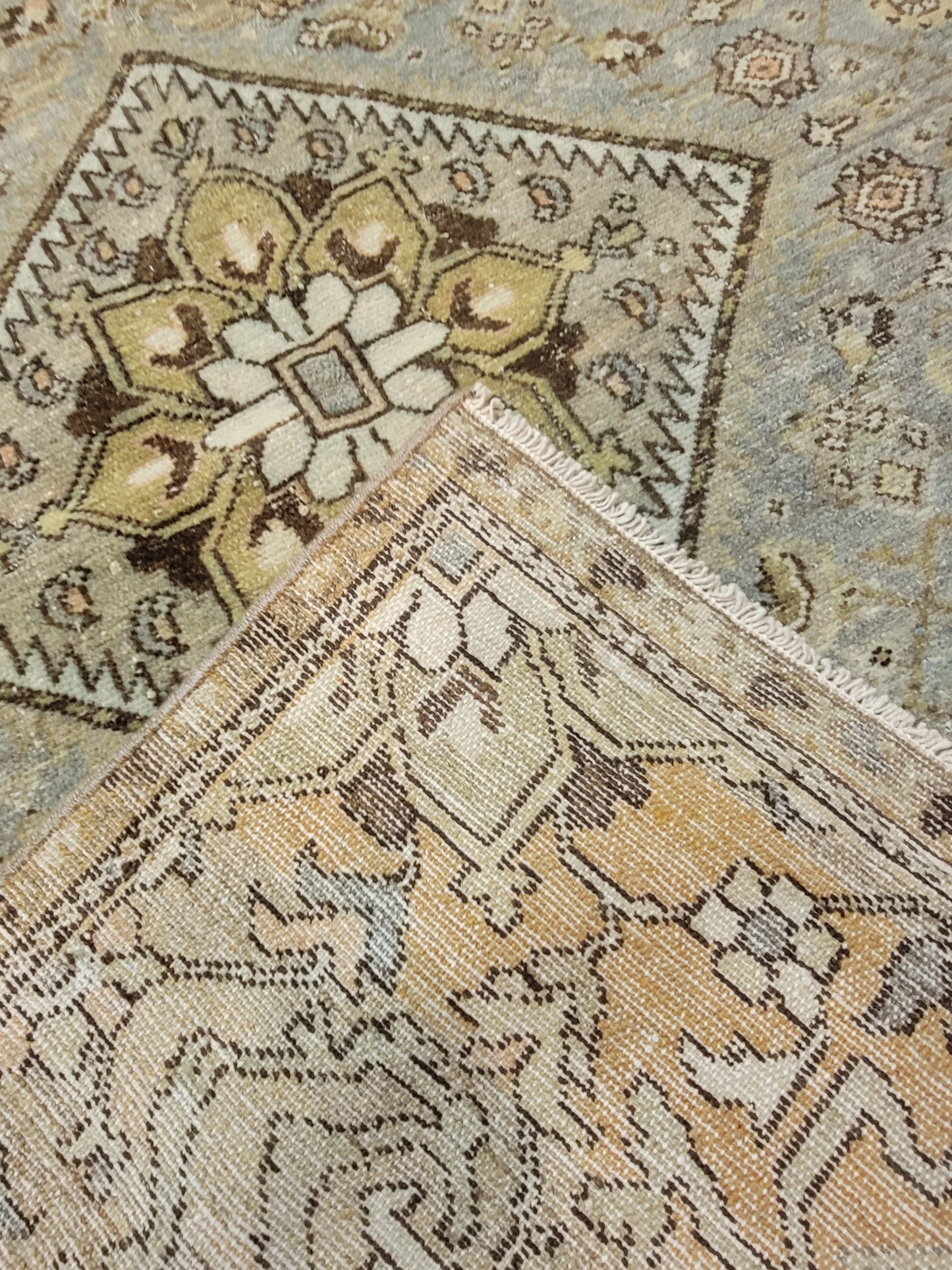 Hand-Knotted Wool Area Rug Turkish Oushak 3' x 4'1"