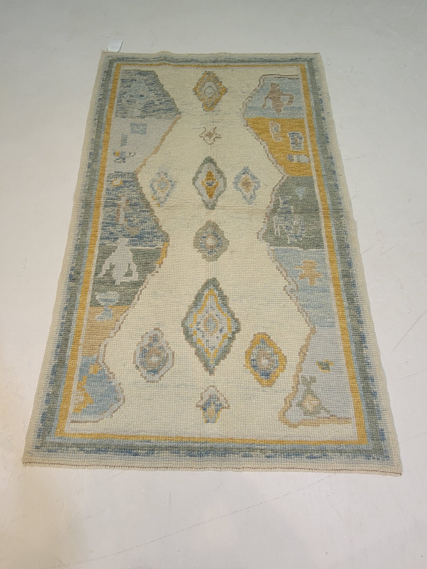Hand-Knotted Wool Area Rug Turkish Oushak 3'1" x 5'2"