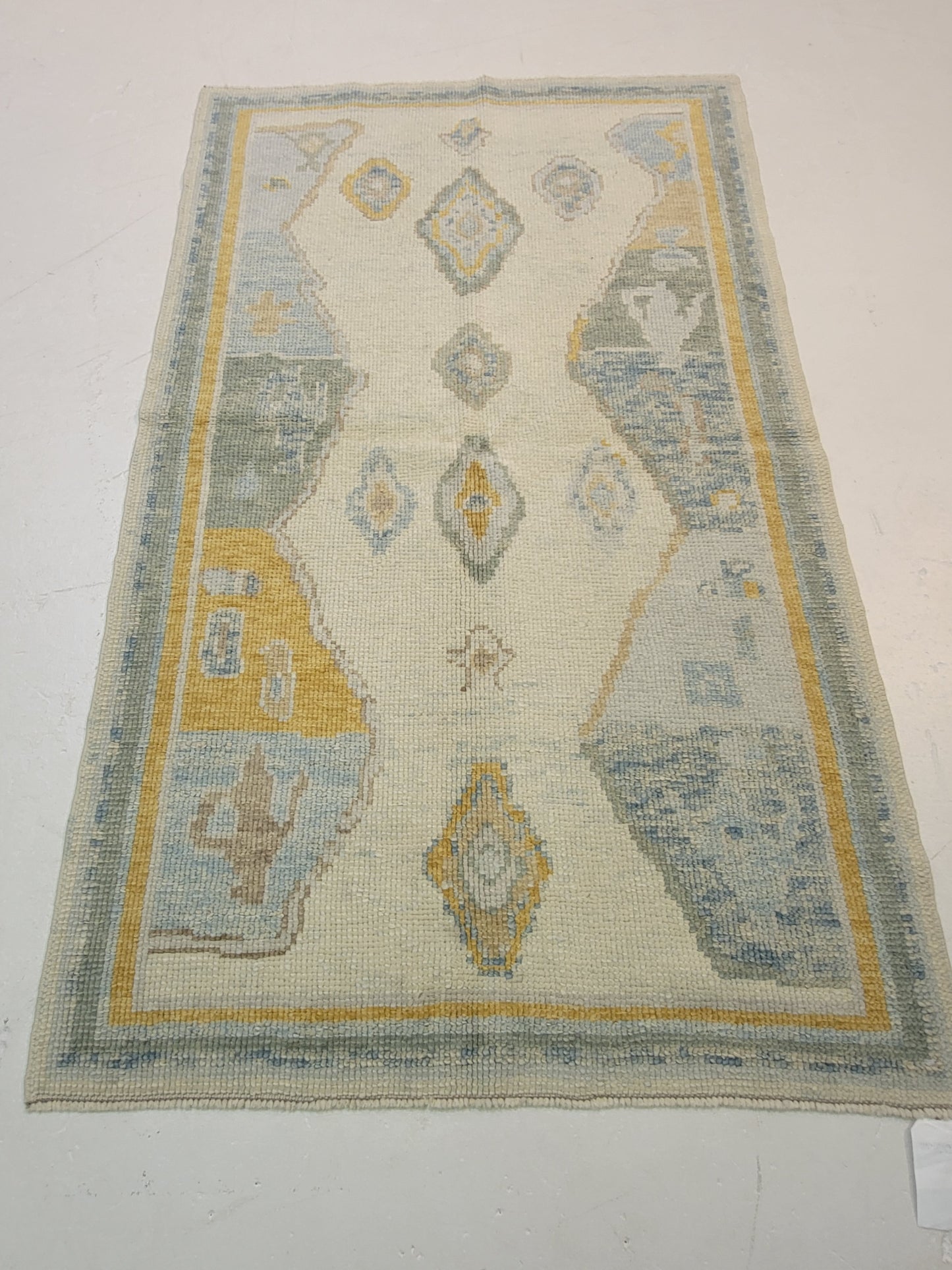 Hand-Knotted Wool Area Rug Turkish Oushak 3'1" x 5'2"