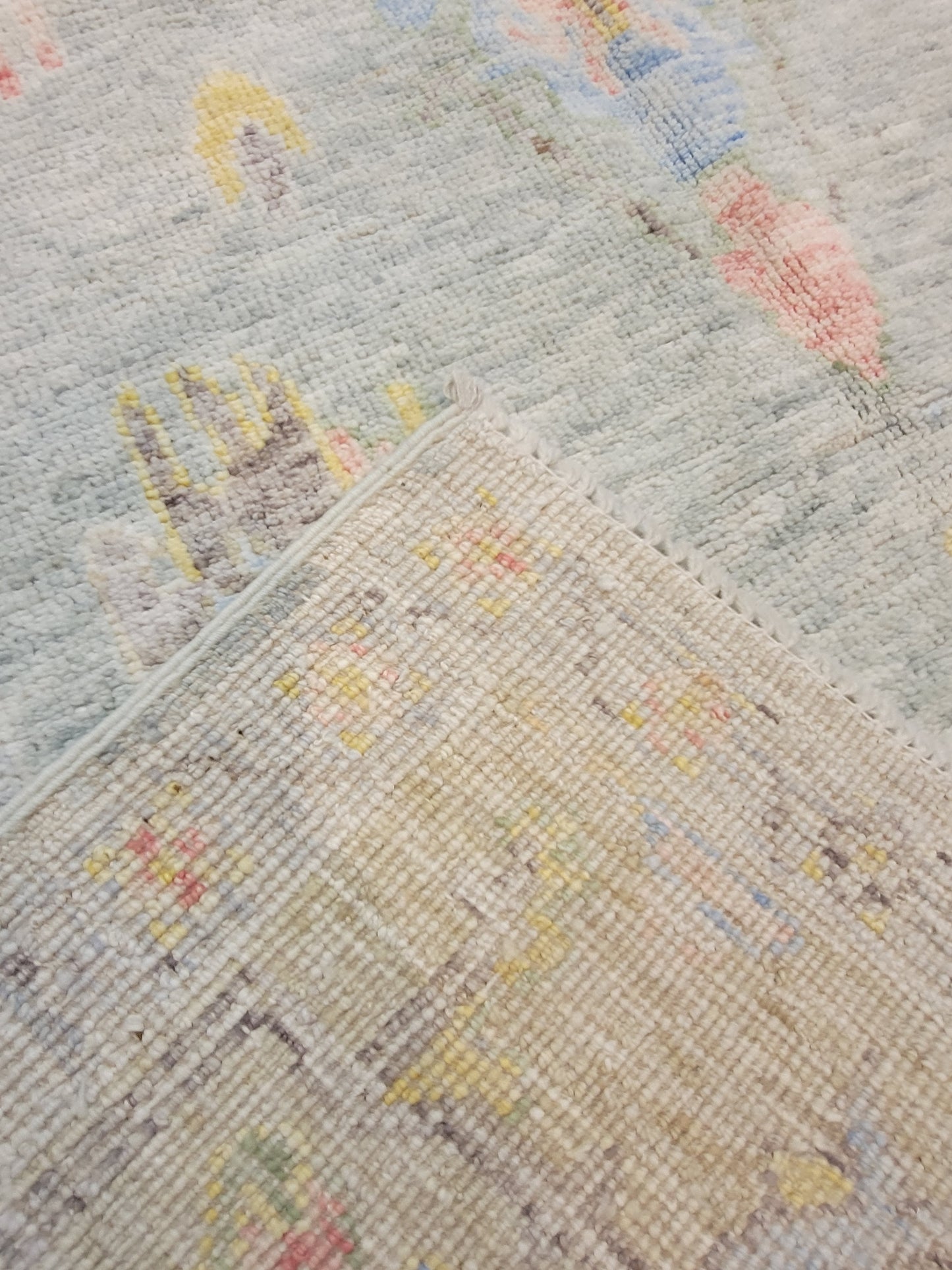 Hand-Knotted Wool Area Rug Turkish Oushak 4' x 6'5"