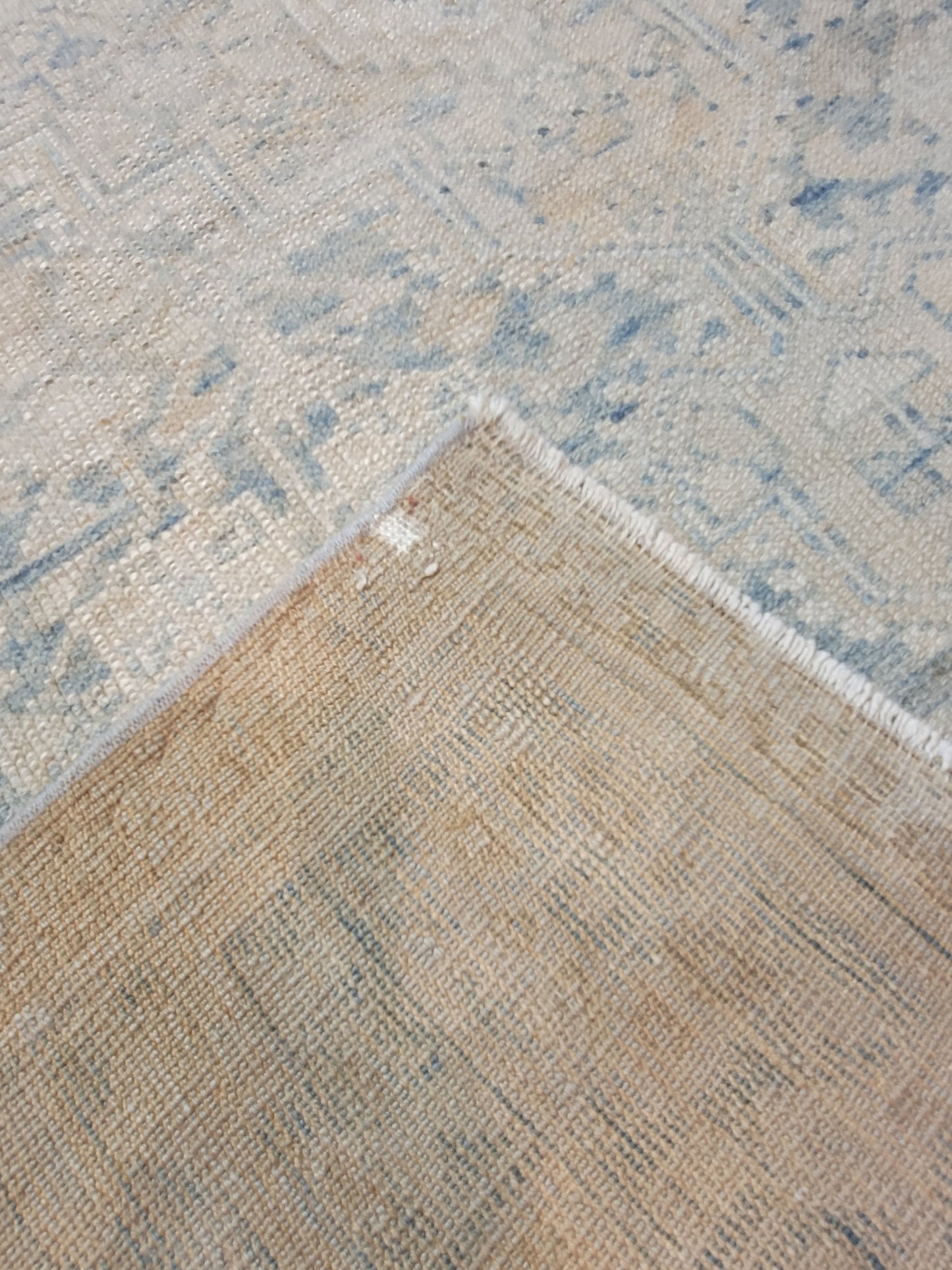 Hand-Knotted Wool Area Rug Turkish Oushak 4'2" x 6'11"