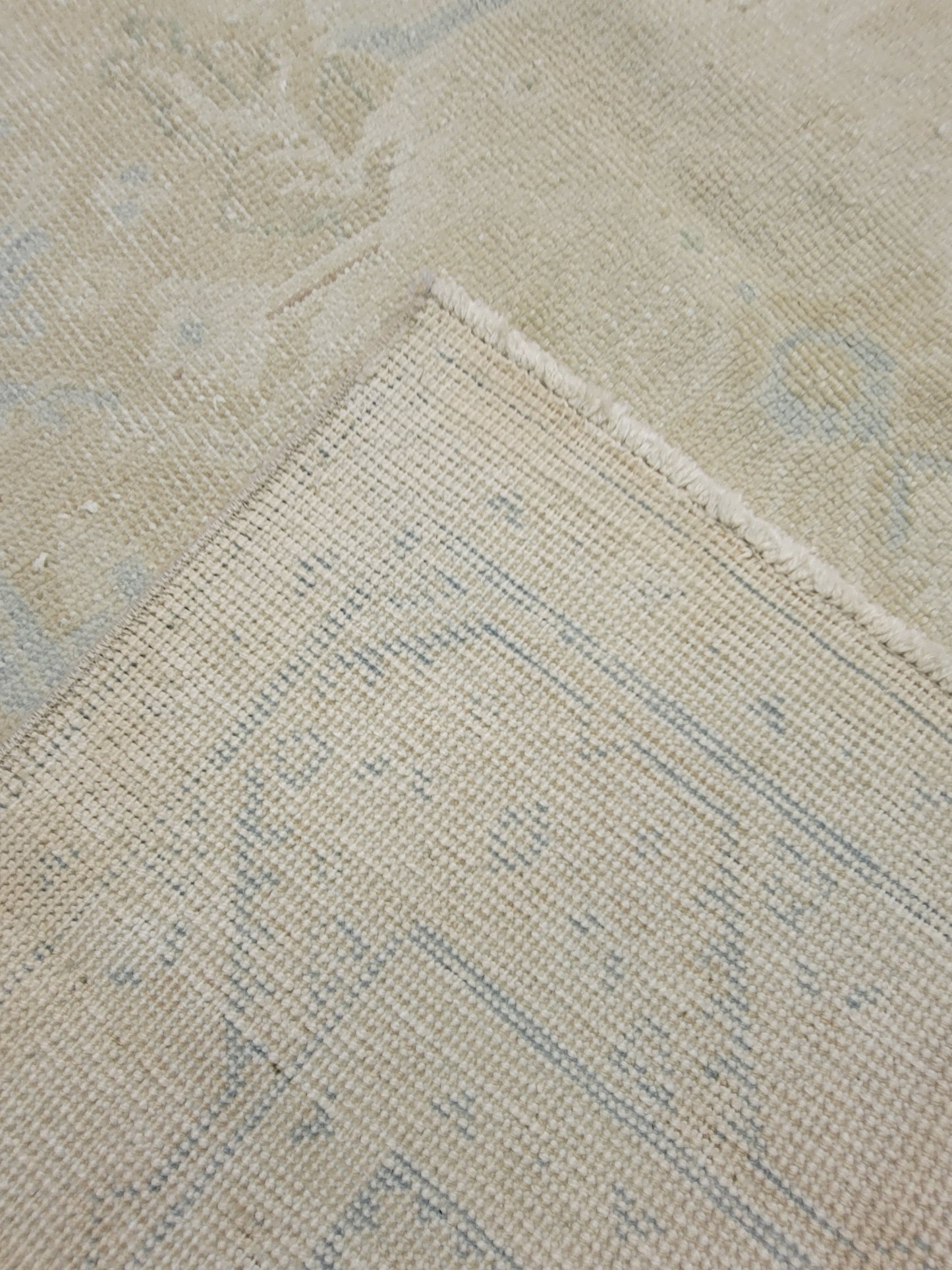 Hand-Knotted Wool Area Rug Turkish Oushak 4'2" x 6'5"