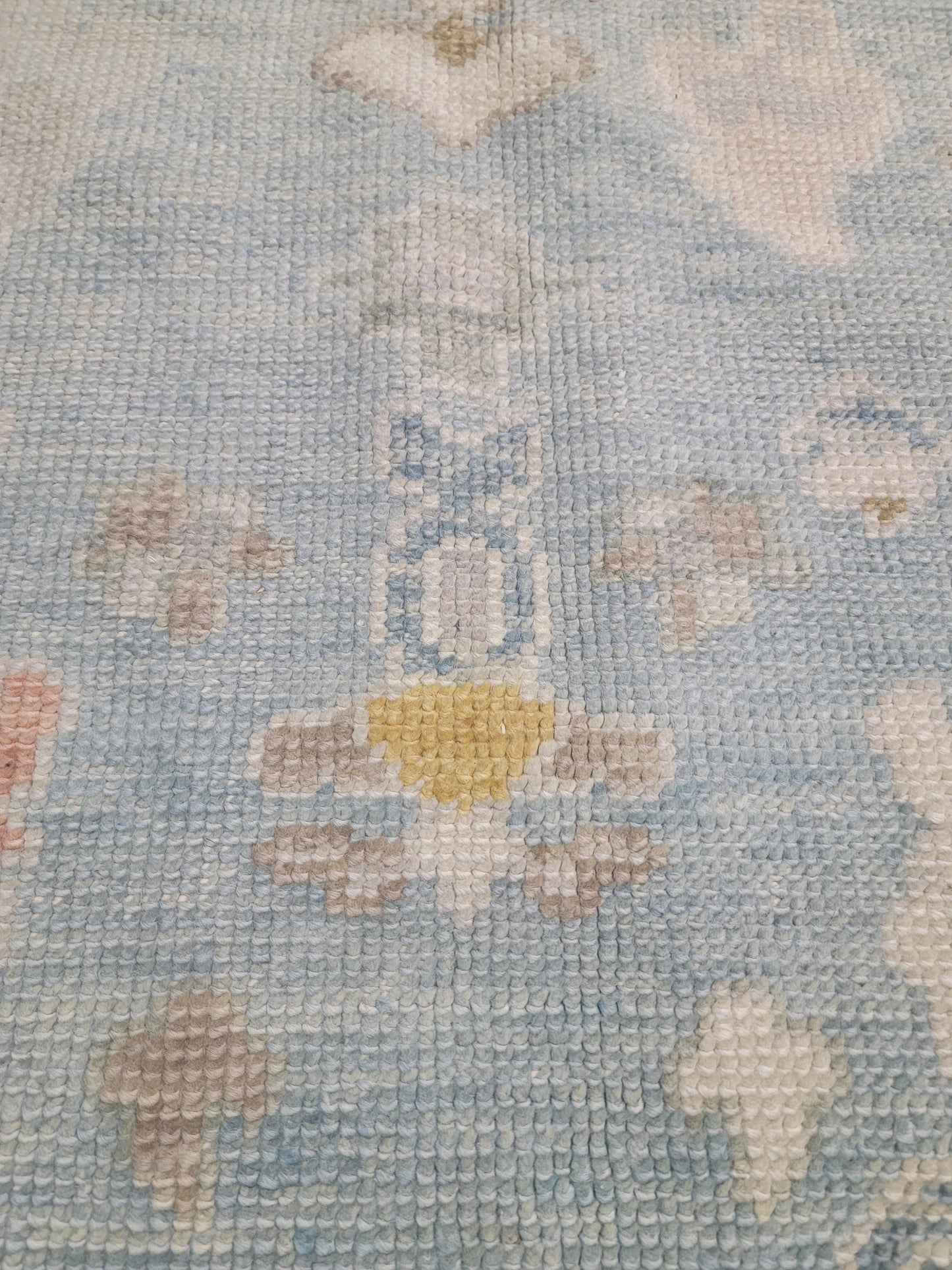 Hand-Knotted Wool Area Rug Turkish Oushak 4'2" x 6'