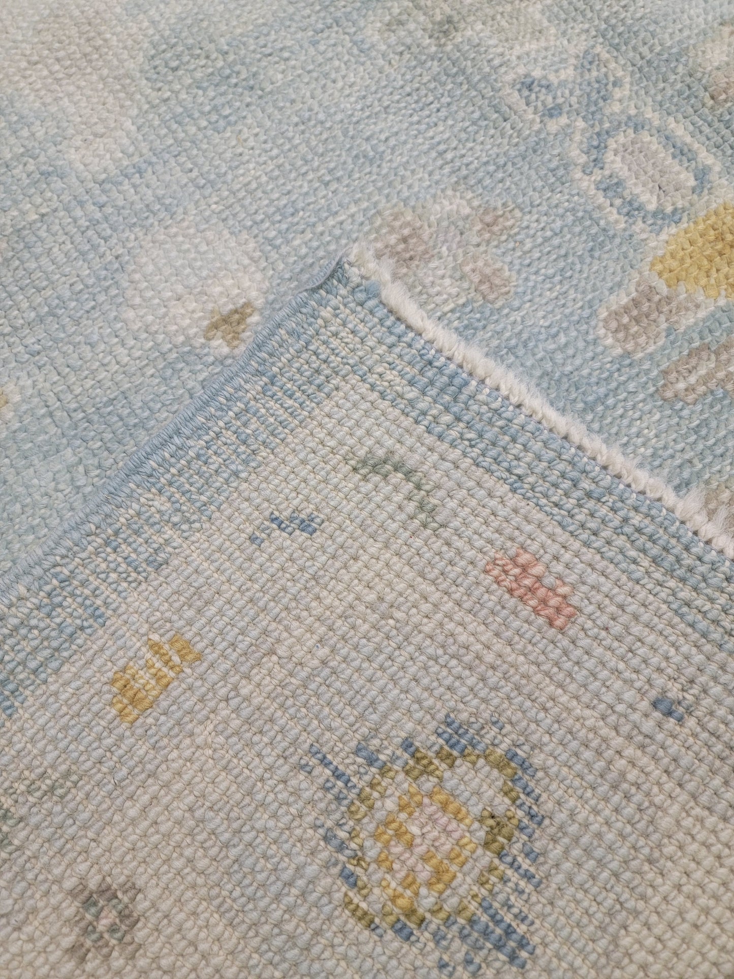 Hand-Knotted Wool Area Rug Turkish Oushak 4'2" x 6'