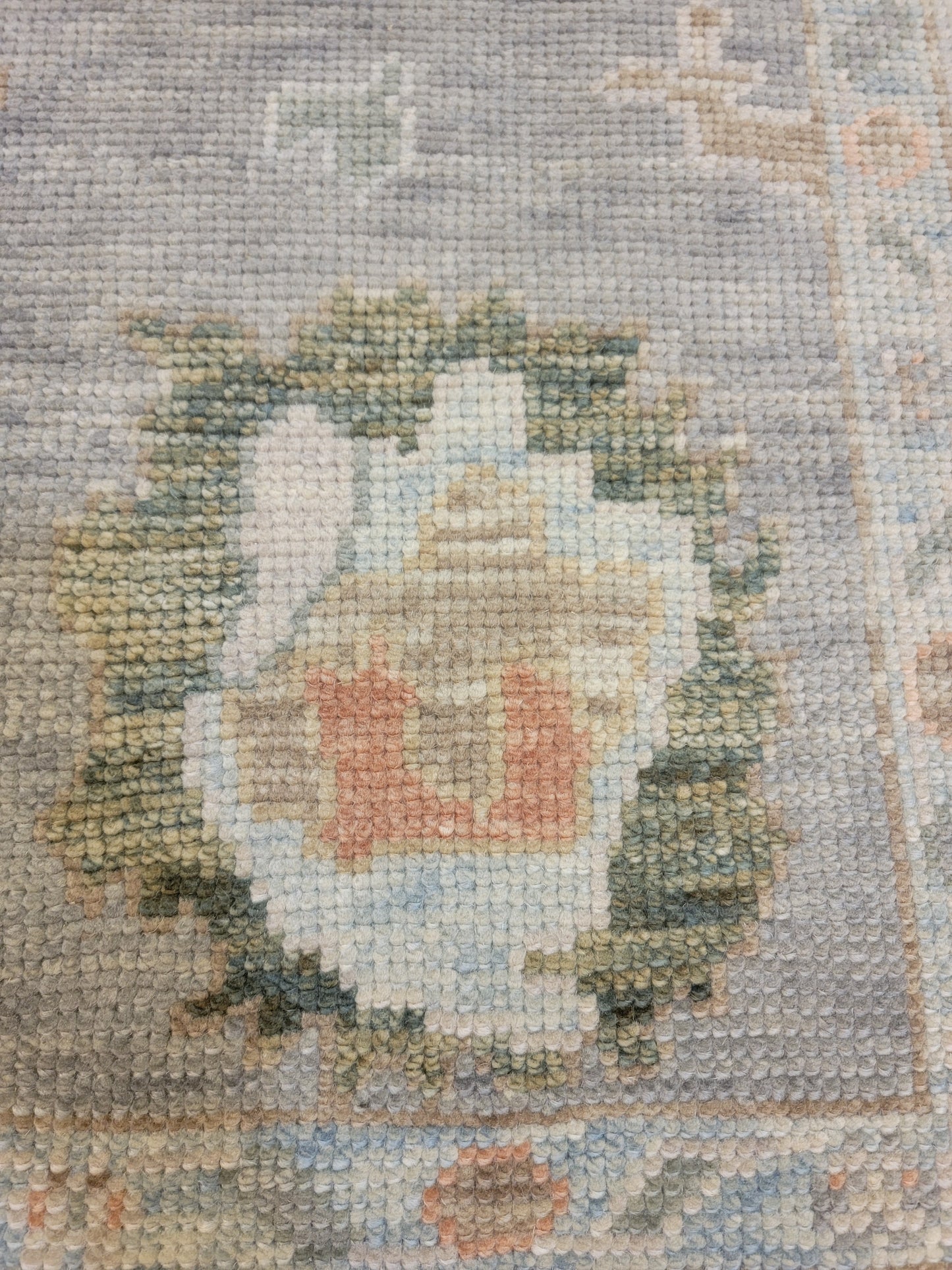 Hand-Knotted Wool Area Rug Turkish Oushak 5'3" x 7'1"