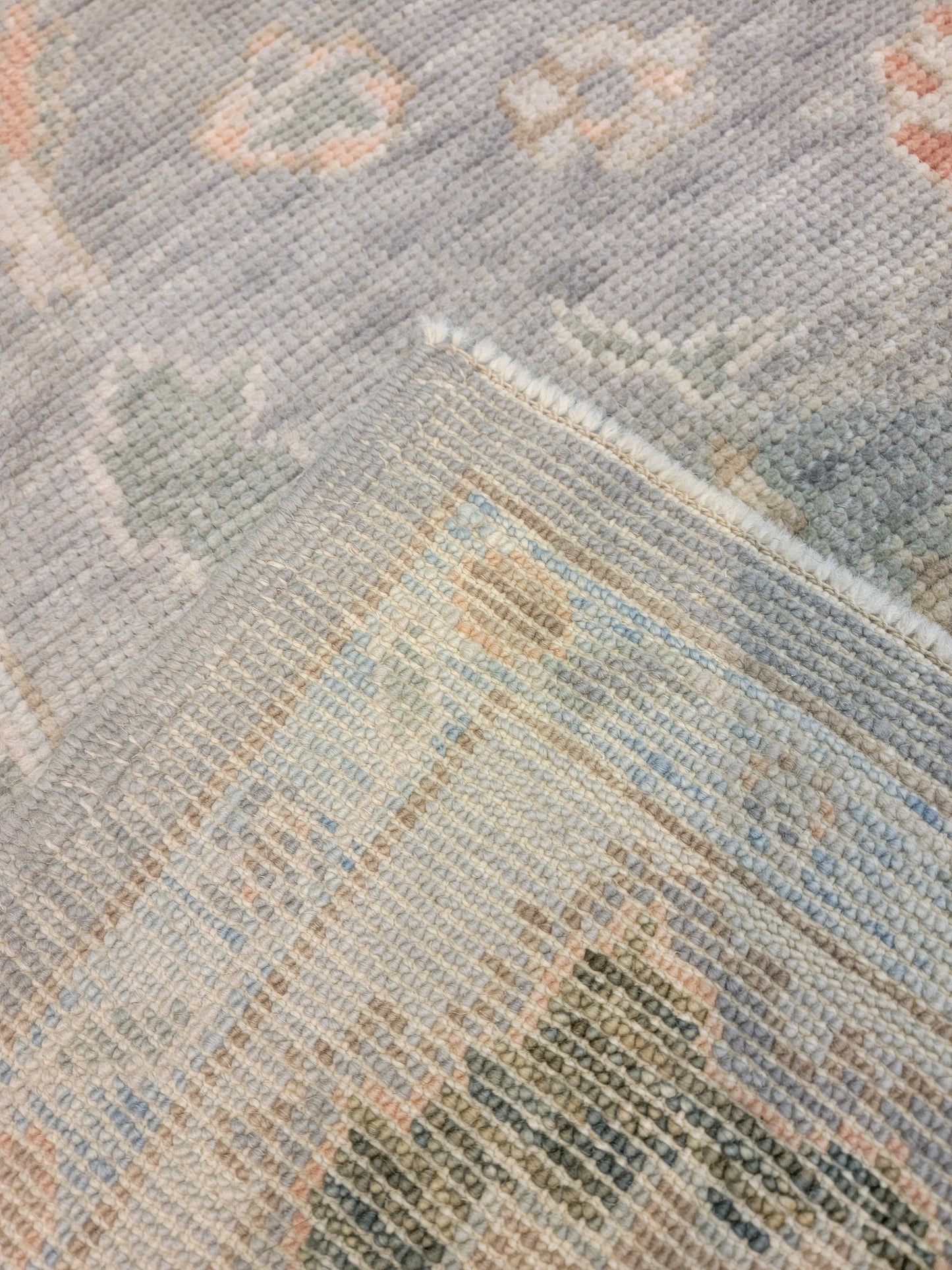 Hand-Knotted Wool Area Rug Turkish Oushak 5'3" x 7'1"