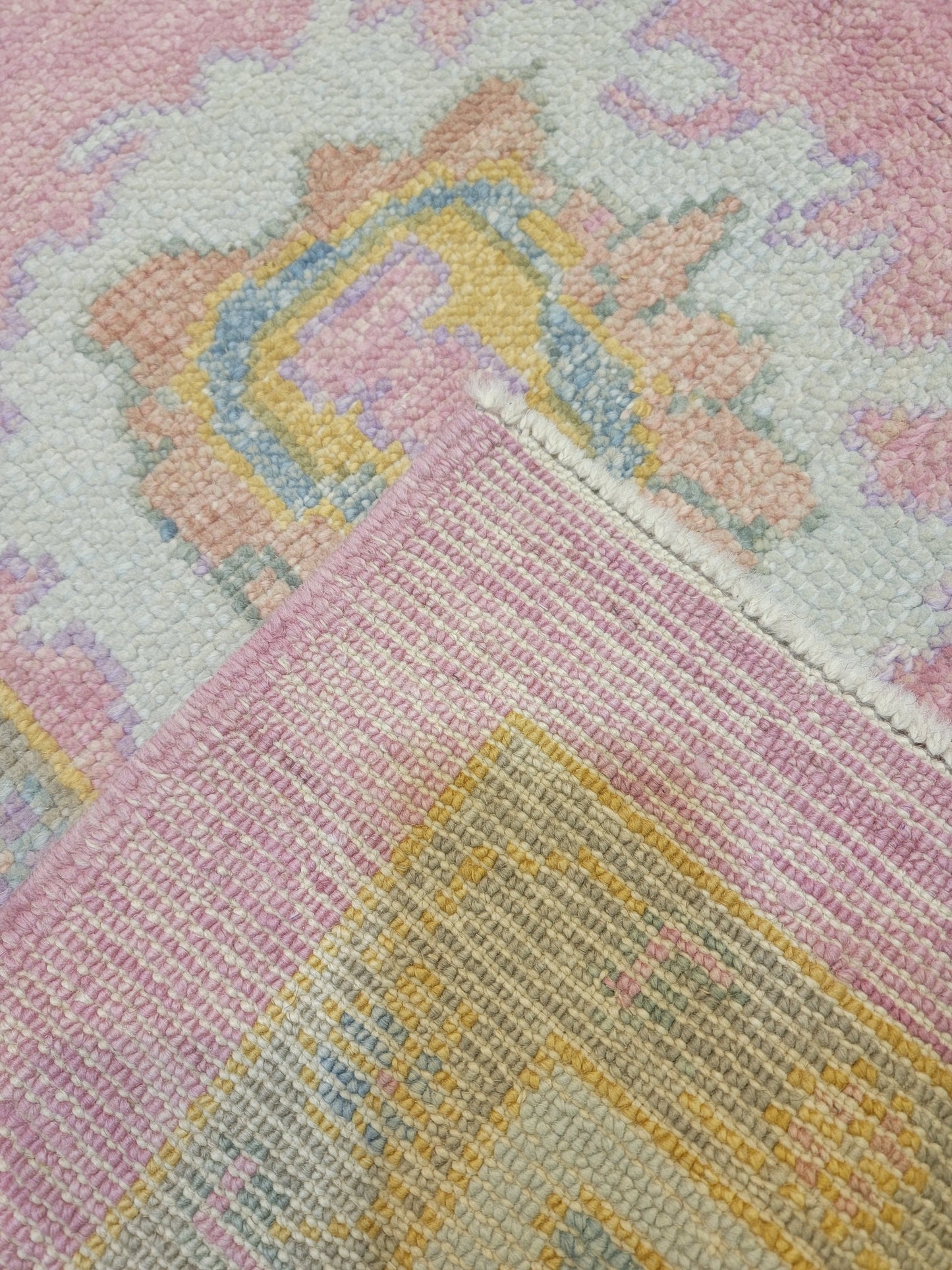 Hand-Knotted Wool Area Rug Turkish Oushak 5'1" x 7'1"