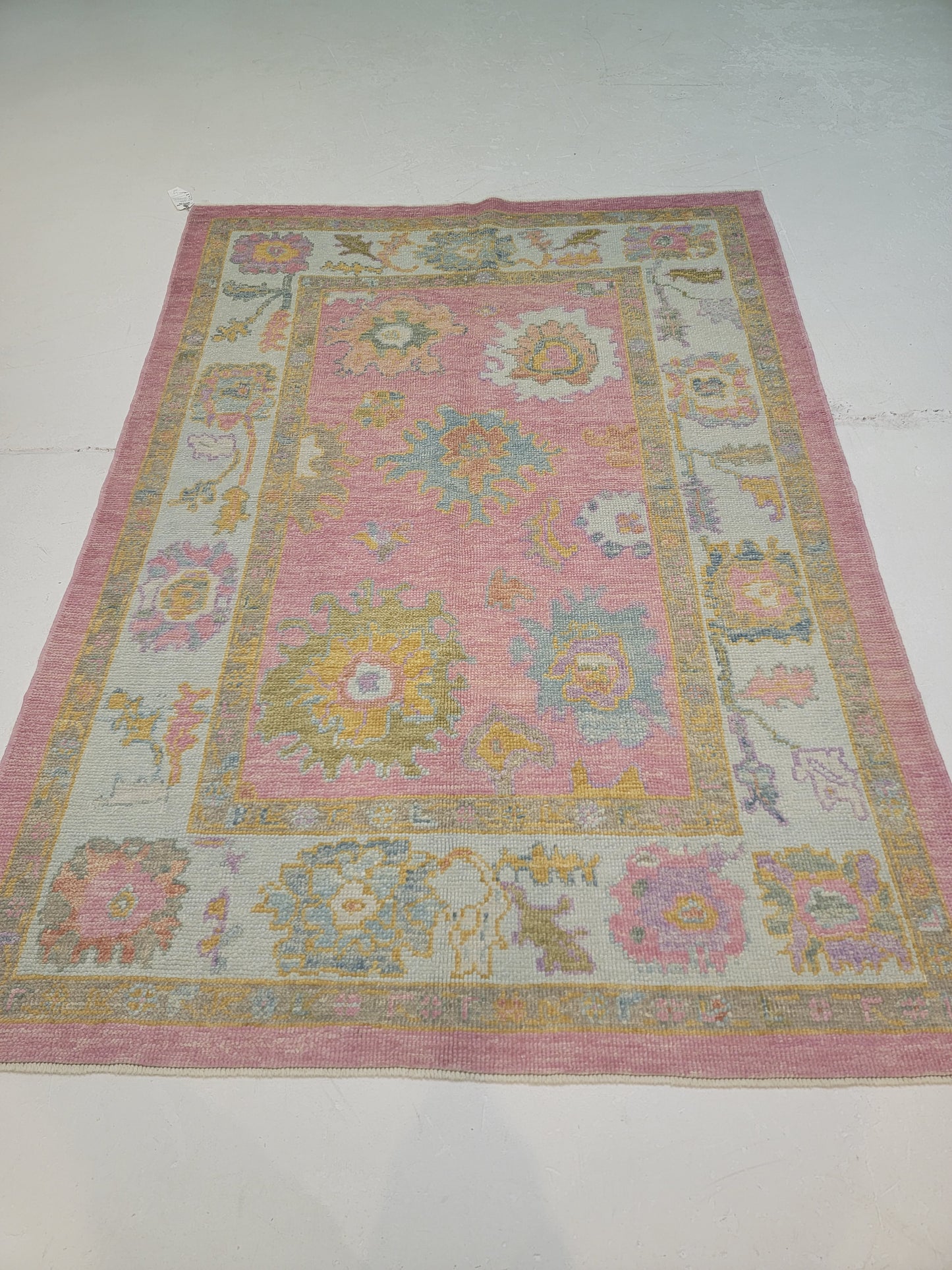 Hand-Knotted Wool Area Rug Turkish Oushak 5'1" x 7'1"