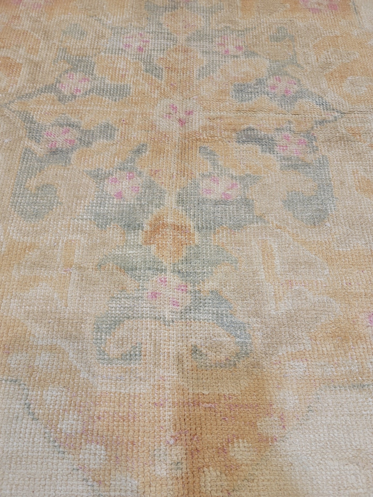 Hand-Knotted Wool Area Rug Turkish Oushak 4'2" x 7'5"