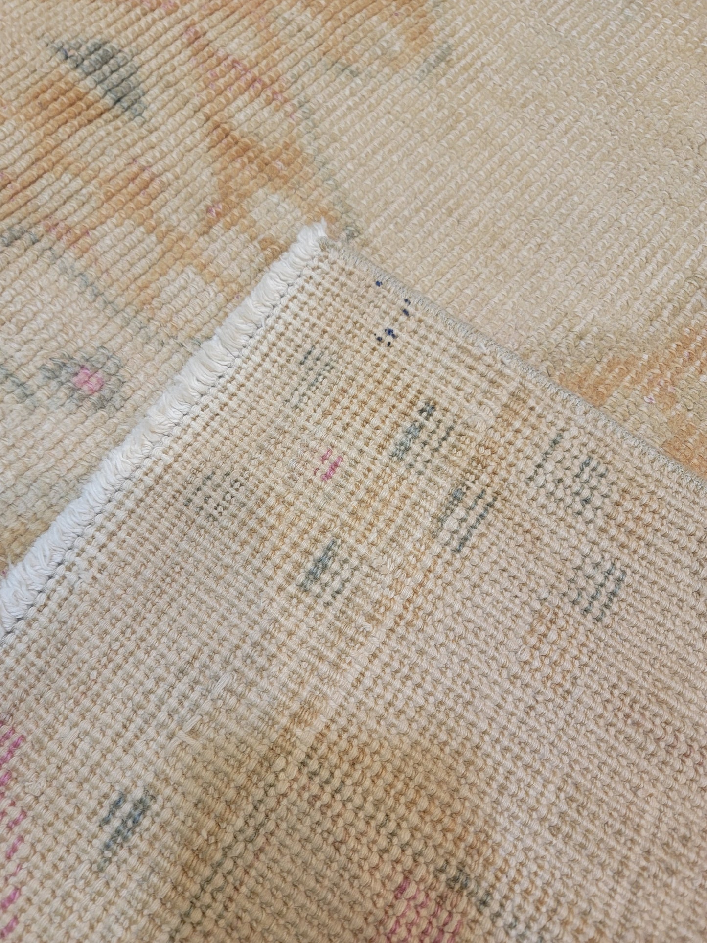 Hand-Knotted Wool Area Rug Turkish Oushak 4'2" x 7'5"