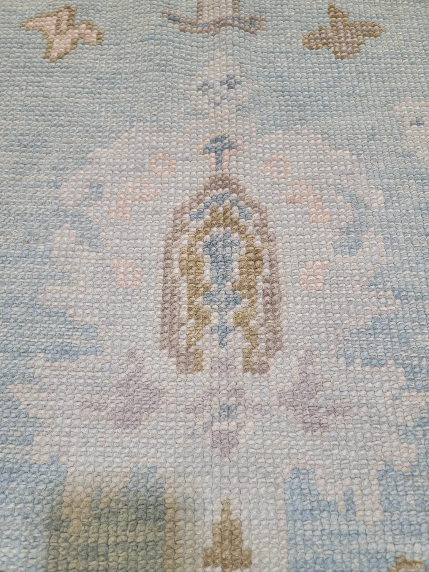 Hand-Knotted Wool Area Rug Turkish Oushak 4'2" x 6'3"
