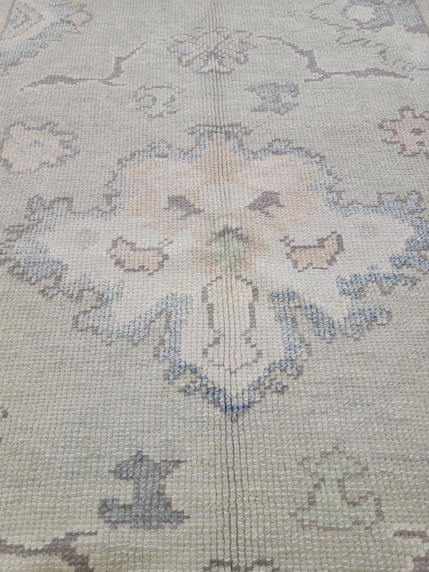 Hand-Knotted Wool Area Rug Turkish Oushak 4'11" x 6'6"