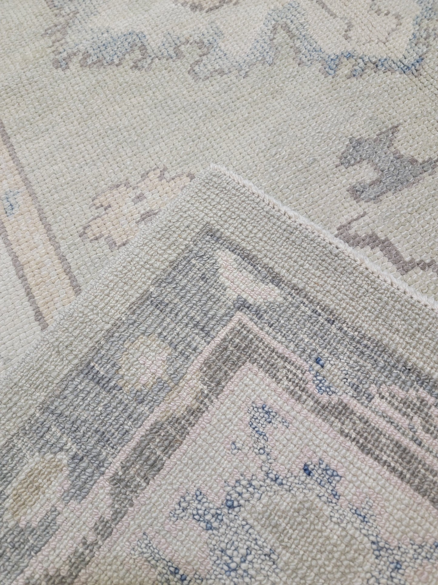 Hand-Knotted Wool Area Rug Turkish Oushak 4'11" x 6'6"