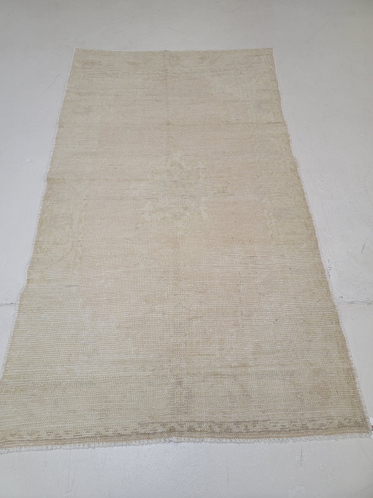 Hand-Knotted Wool Area Rug Turkish Oushak 3'8" x 6'3"