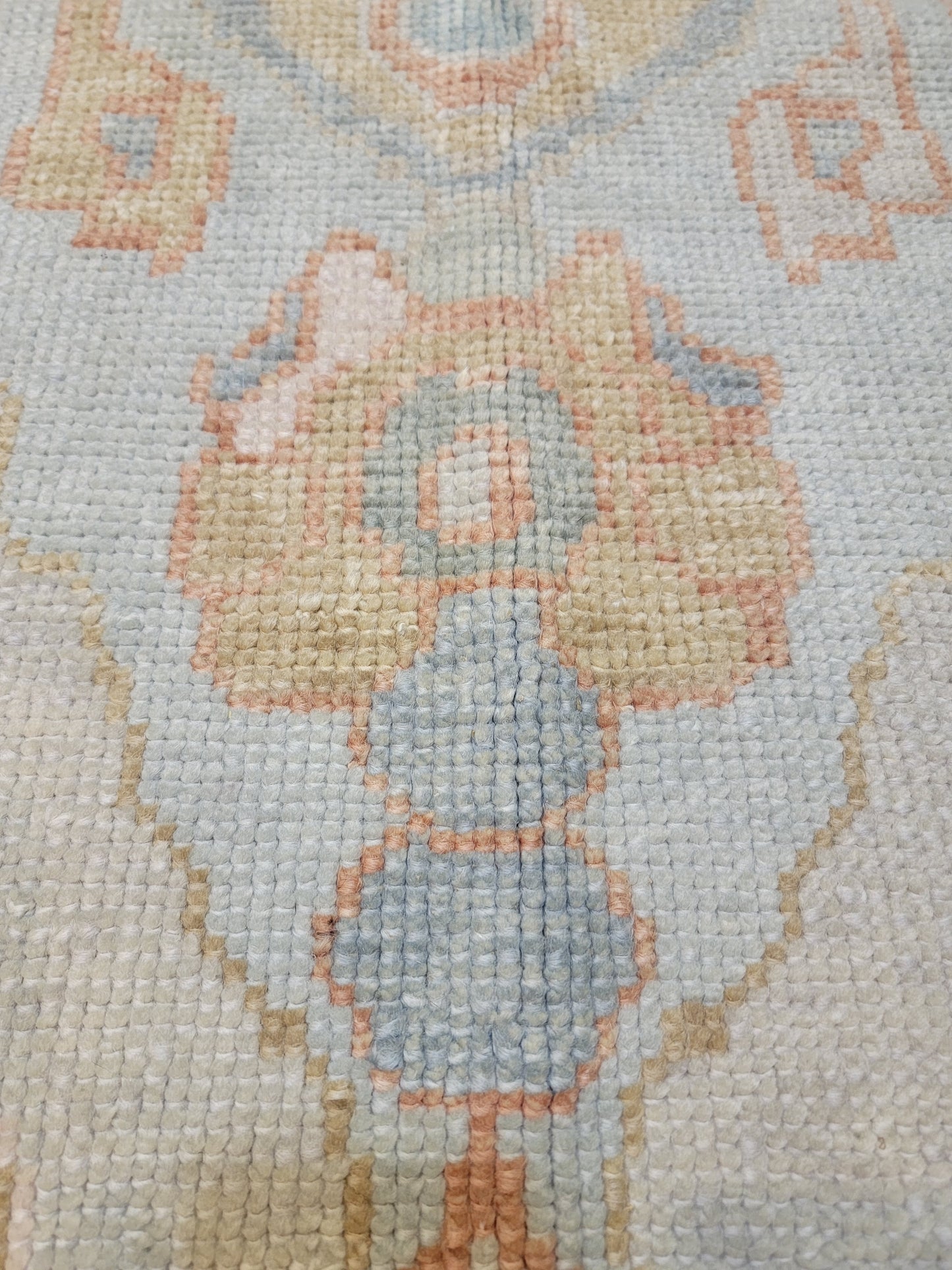 Hand-Knotted Wool Area Rug Turkish Oushak 4' x 7'