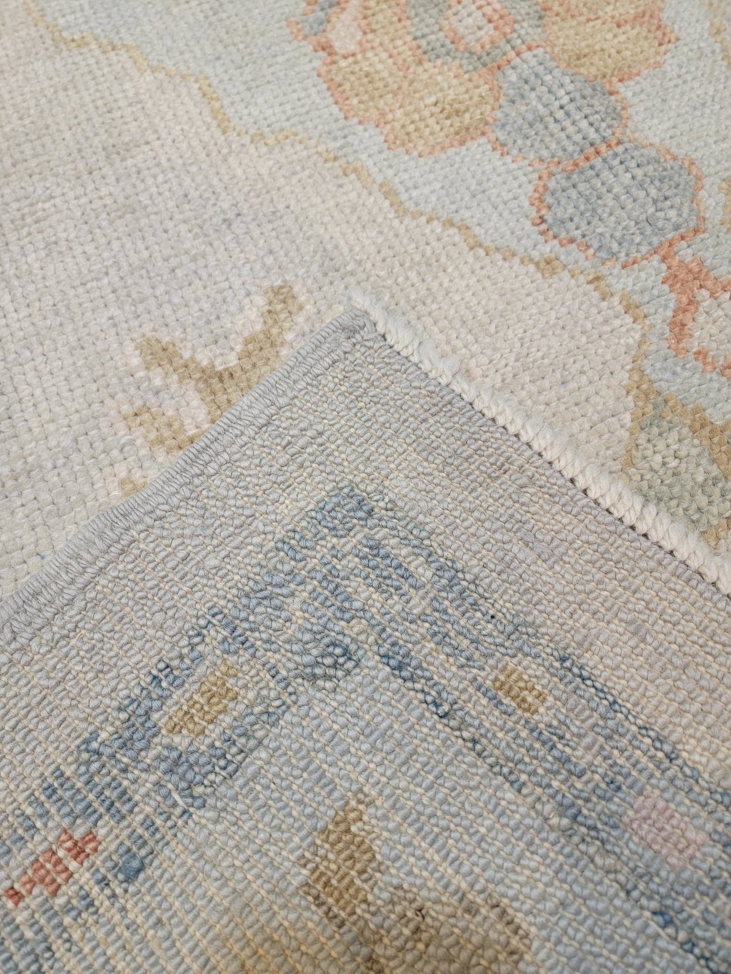 Hand-Knotted Wool Area Rug Turkish Oushak 4' x 7'