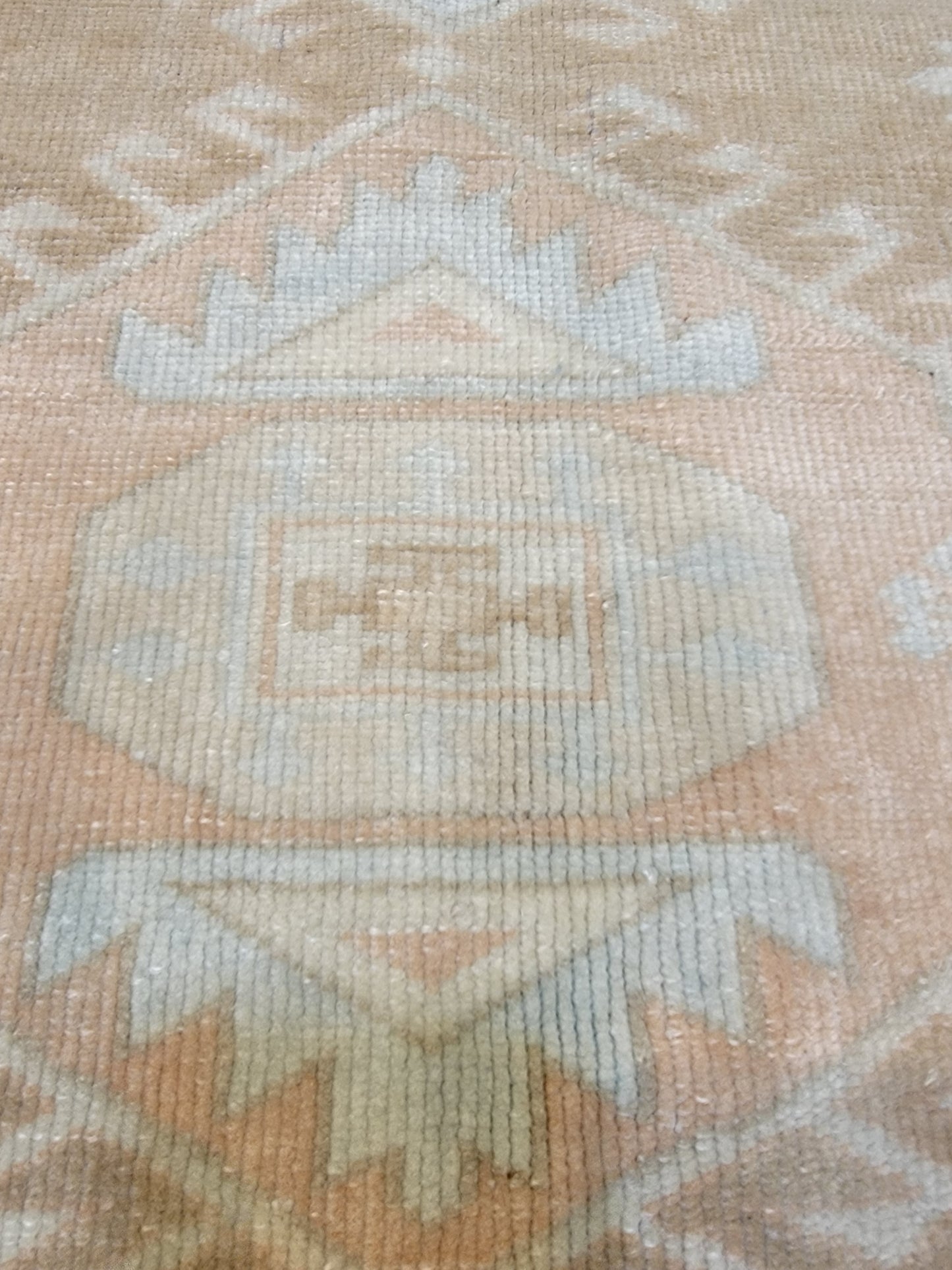 Hand-Knotted Wool Area Rug Turkish Oushak 4' x 4'10"