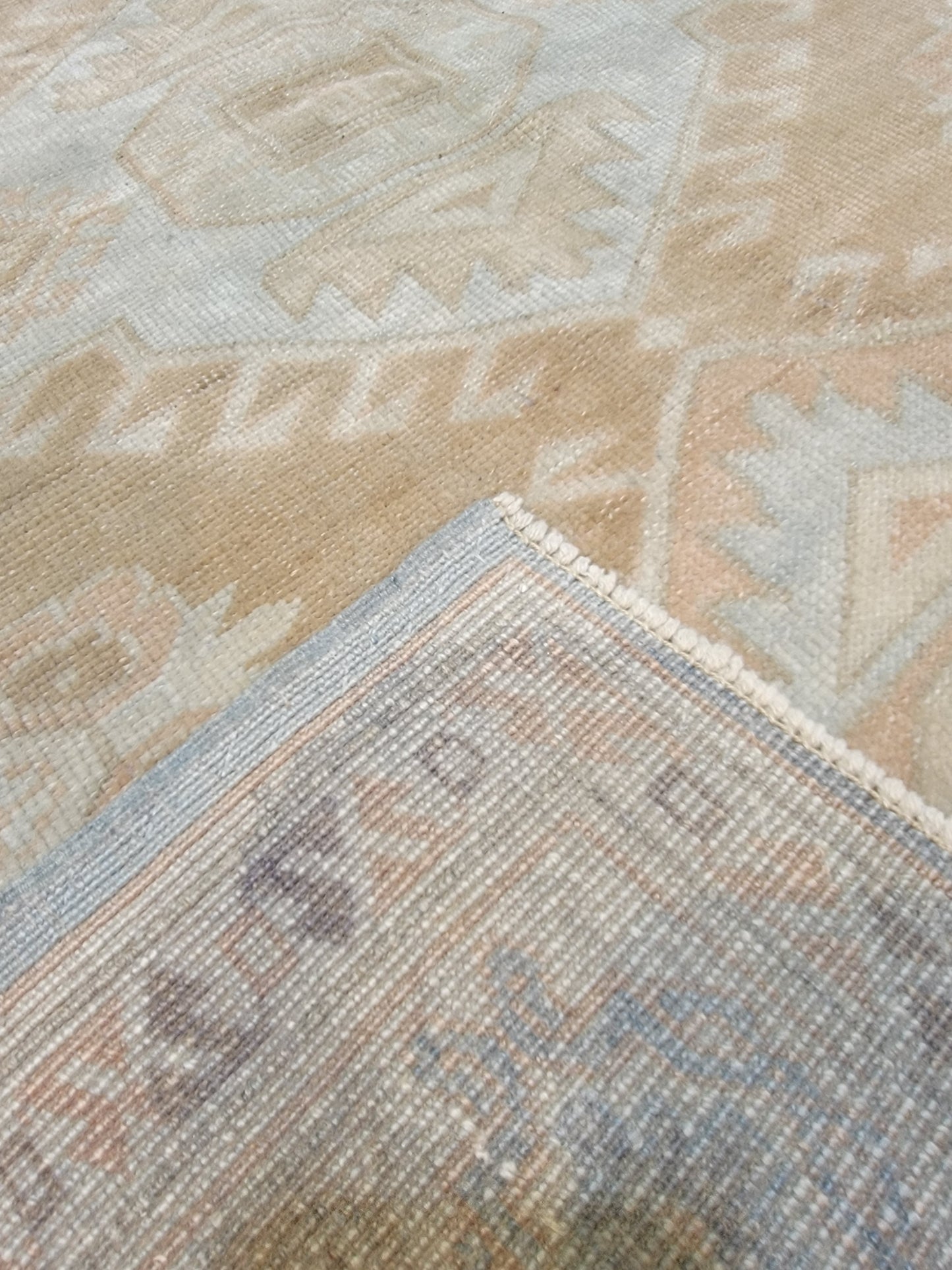 Hand-Knotted Wool Area Rug Turkish Oushak 4' x 4'10"
