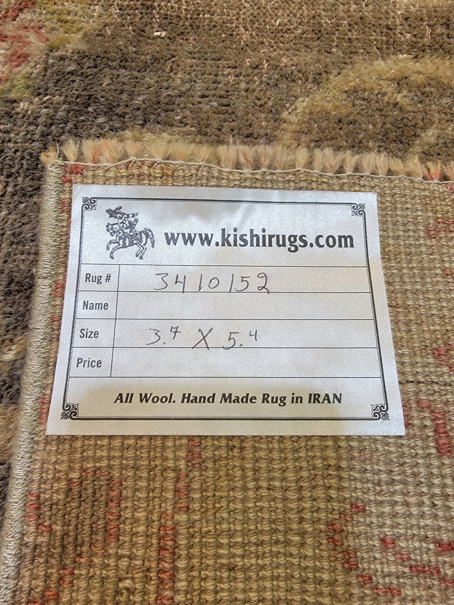 Hand-Knotted Wool Area Rug Turkish Oushak 3'7" x 5'4"