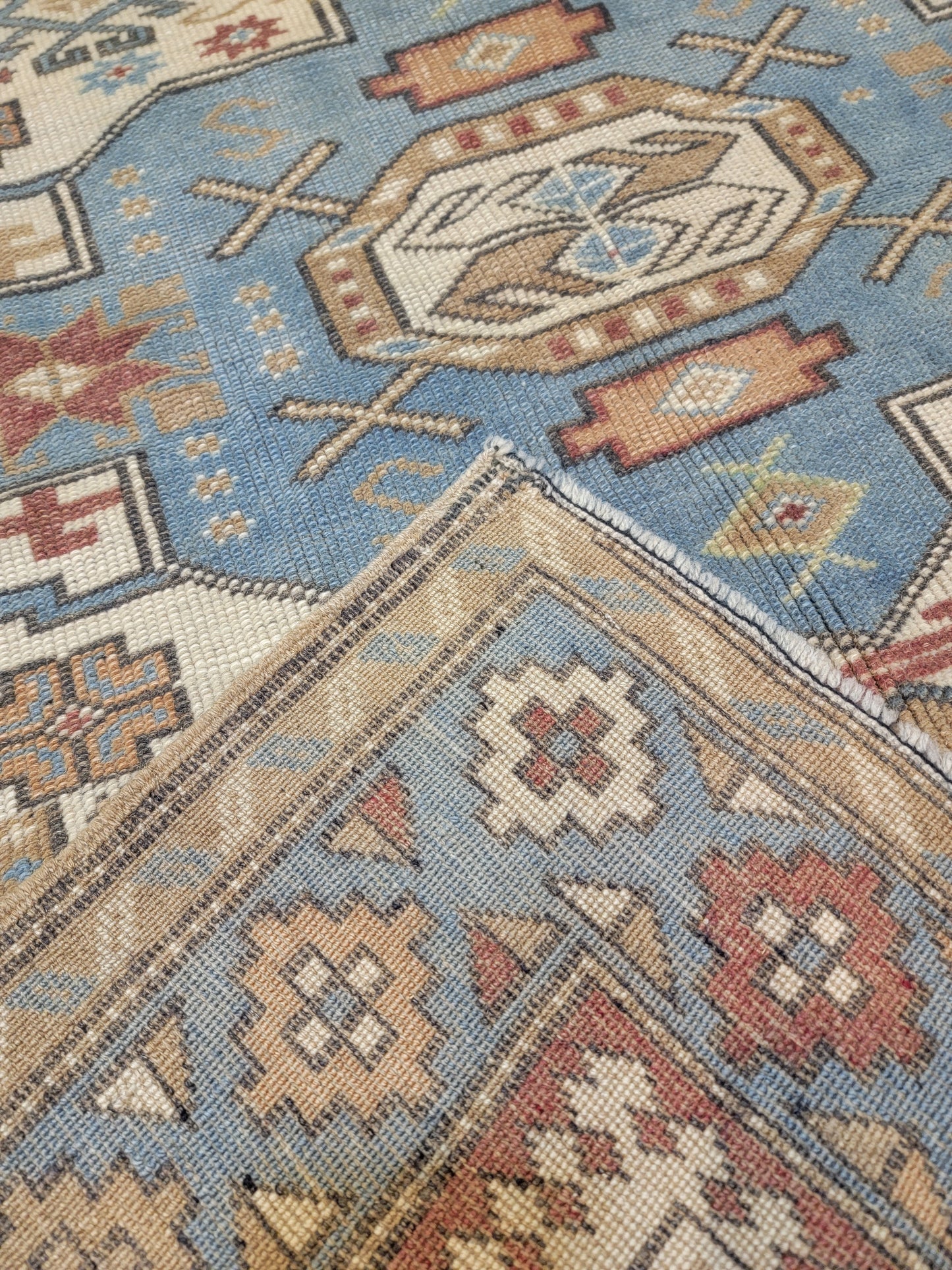 Hand-Knotted Wool Area Rug Turkish Oushak 3'8" x 5'8"