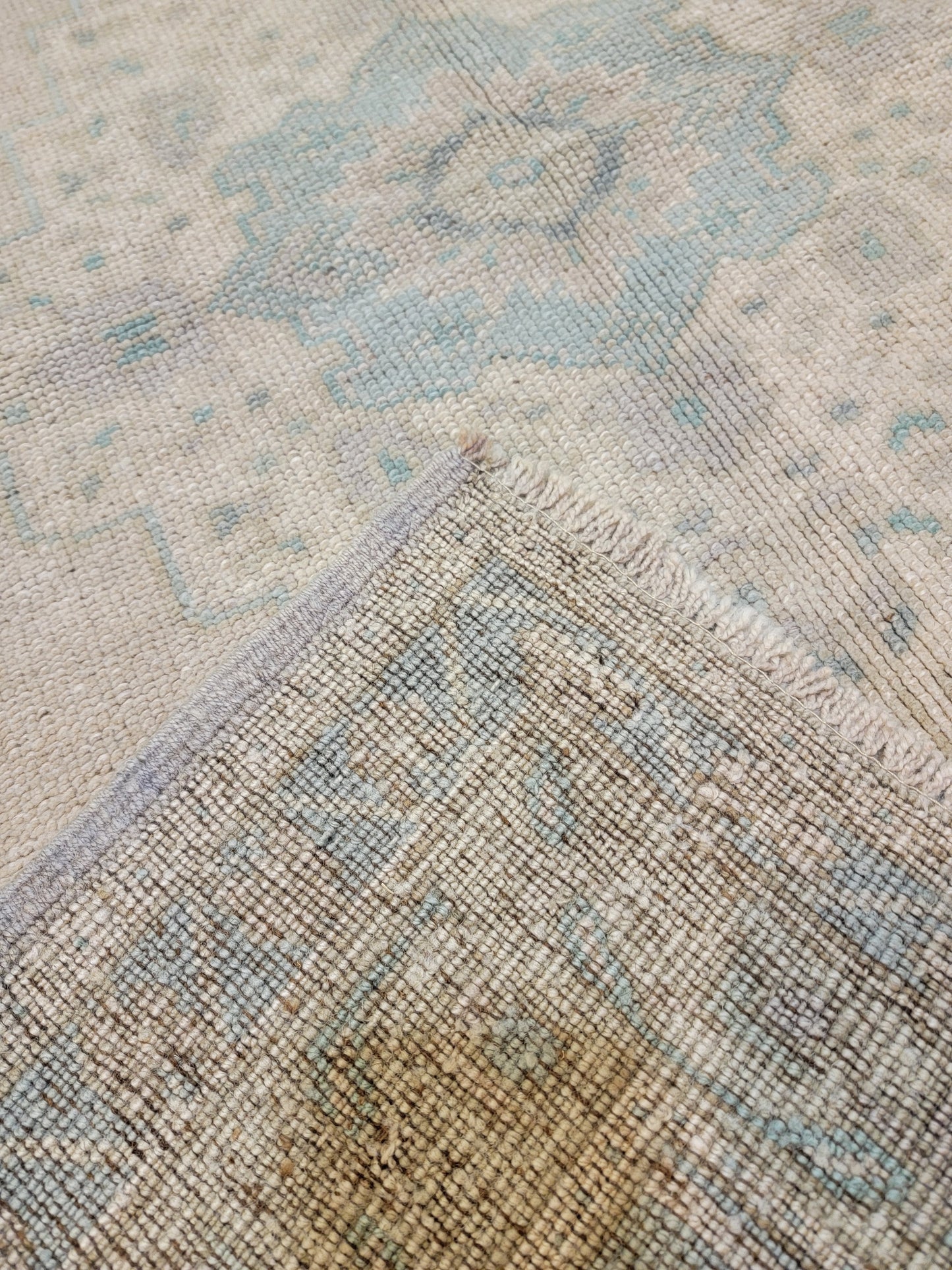 Hand-Knotted Wool Area Rug Turkish Oushak 3'6" x 5'2"