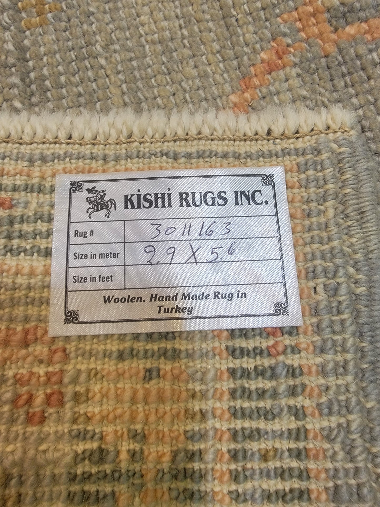 Hand-Knotted Wool Runner Turkish Oushak 2'9" x 5'6"