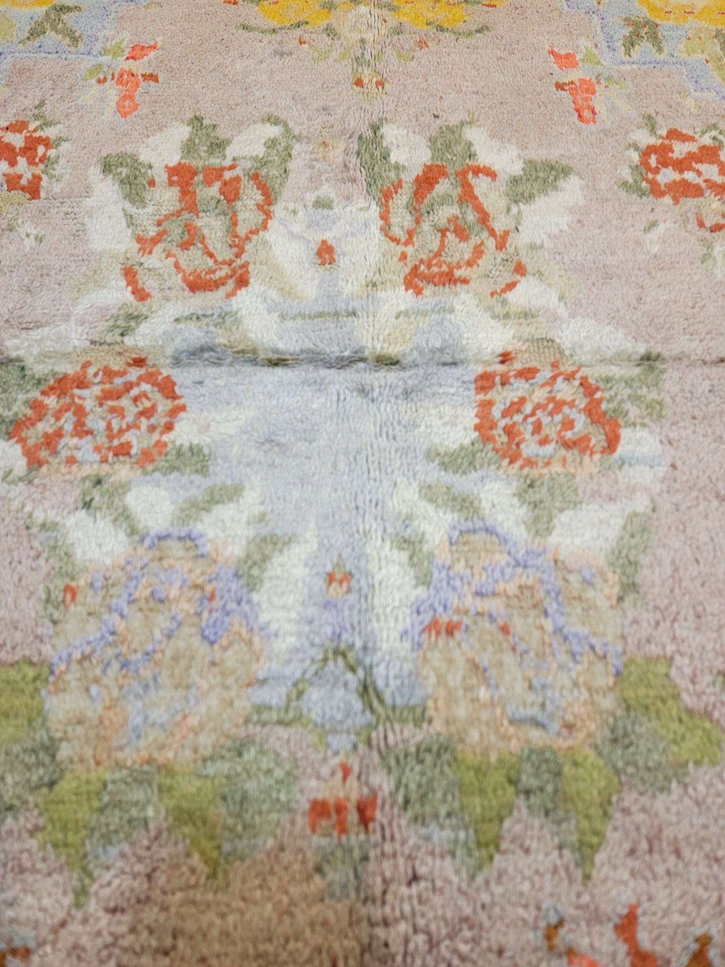 Hand-Knotted Wool Area Rug Turkish Oushak 4'2" x 8'10"