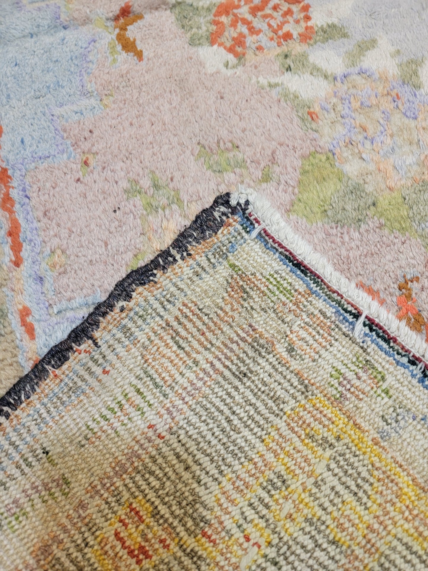 Hand-Knotted Wool Area Rug Turkish Oushak 4'2" x 8'10"