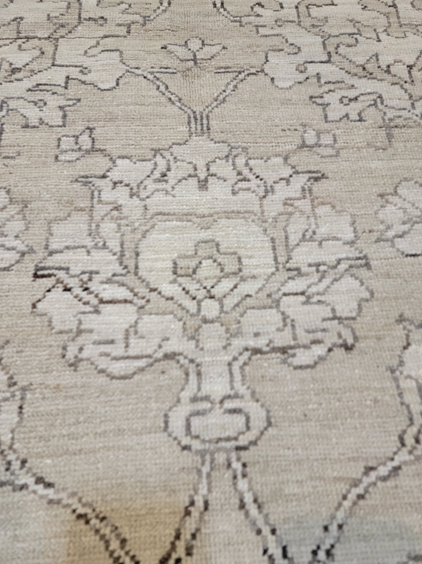 Hand-Knotted Wool Area Rug Turkish Oushak 4' x 5'8"