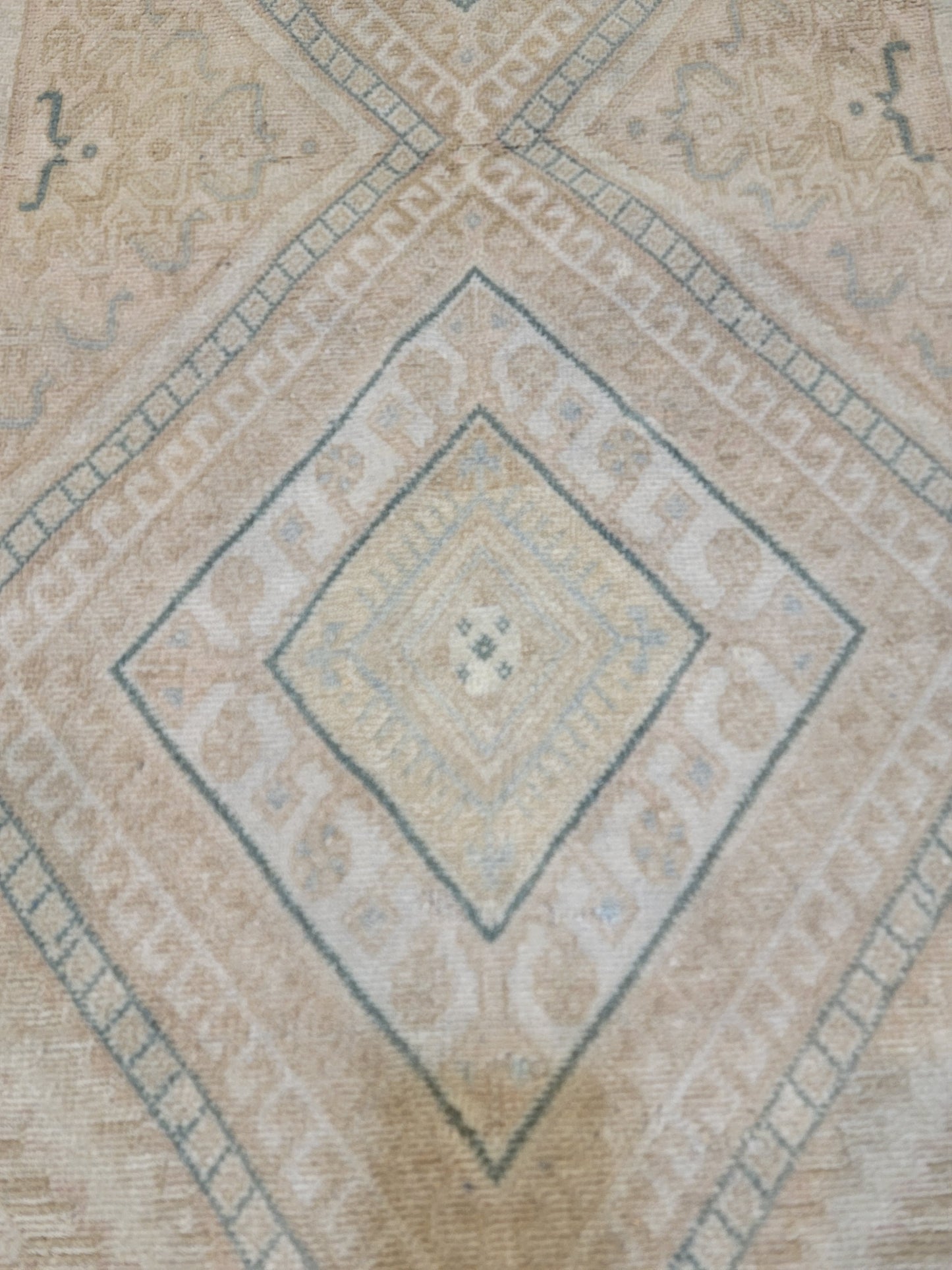 Hand-Knotted Wool Area Rug Turkish Oushak 3'11" x 6'2"