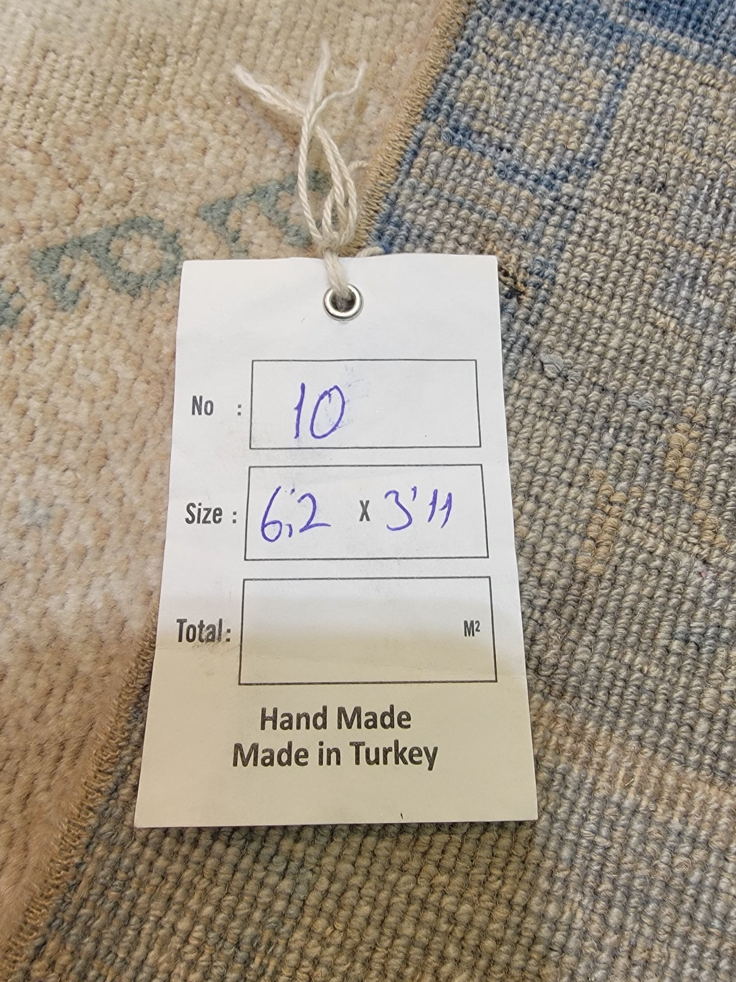 Hand-Knotted Wool Area Rug Turkish Oushak 3'11" x 6'2"