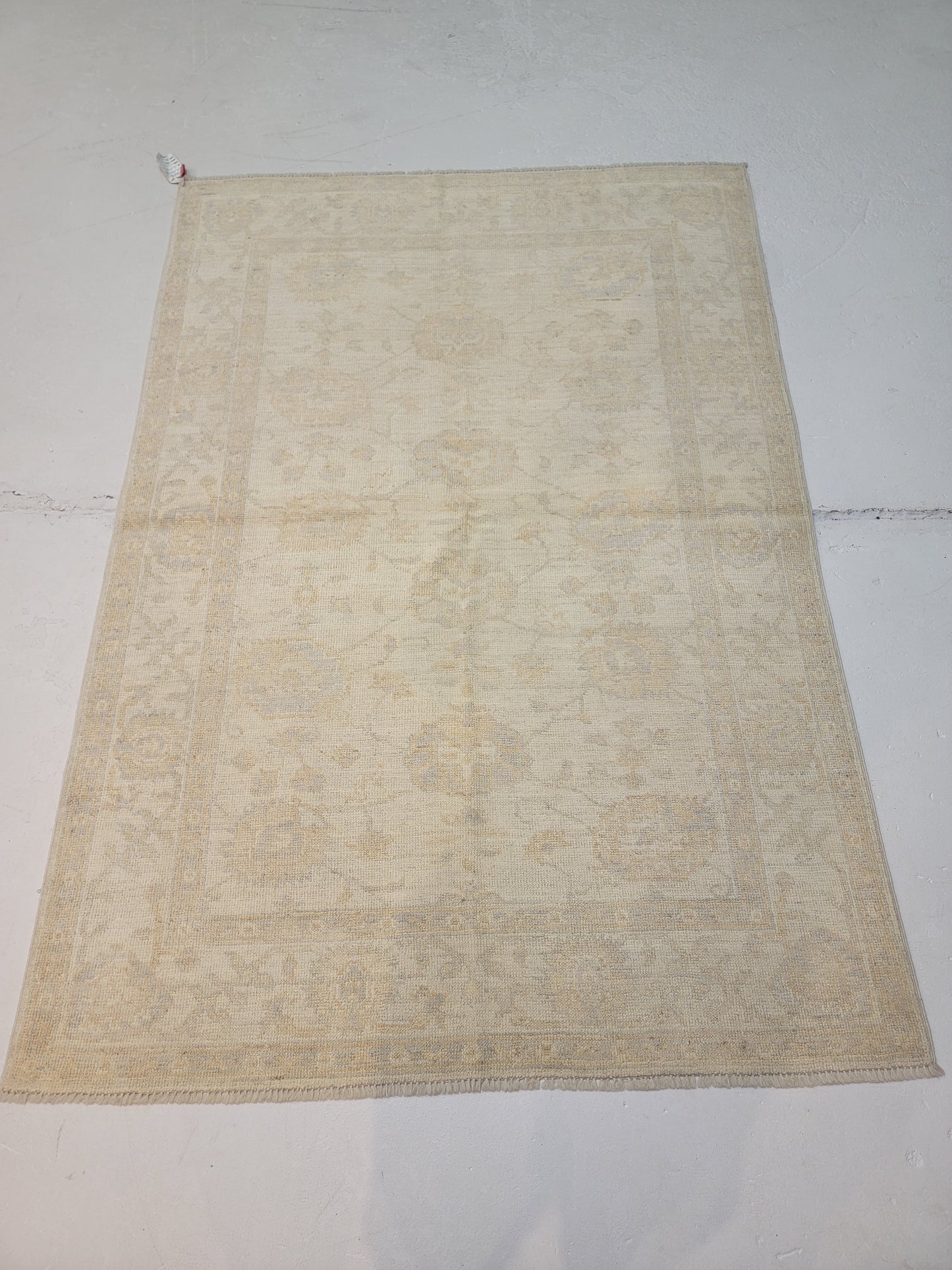 Hand-Knotted Wool Area Rug Turkish Oushak 3'11" x 5'9"
