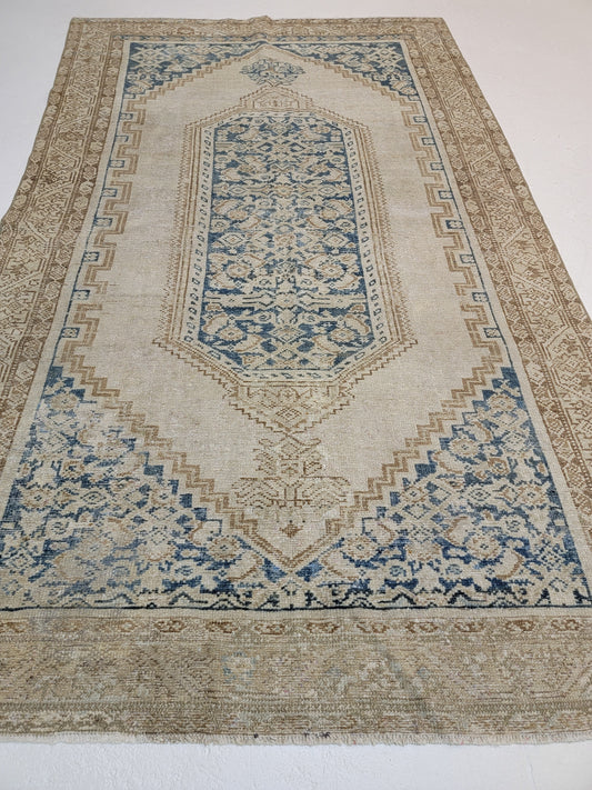 Hand-Knotted Wool Area Rug Turkish Oushak 3'10" x 6'11"