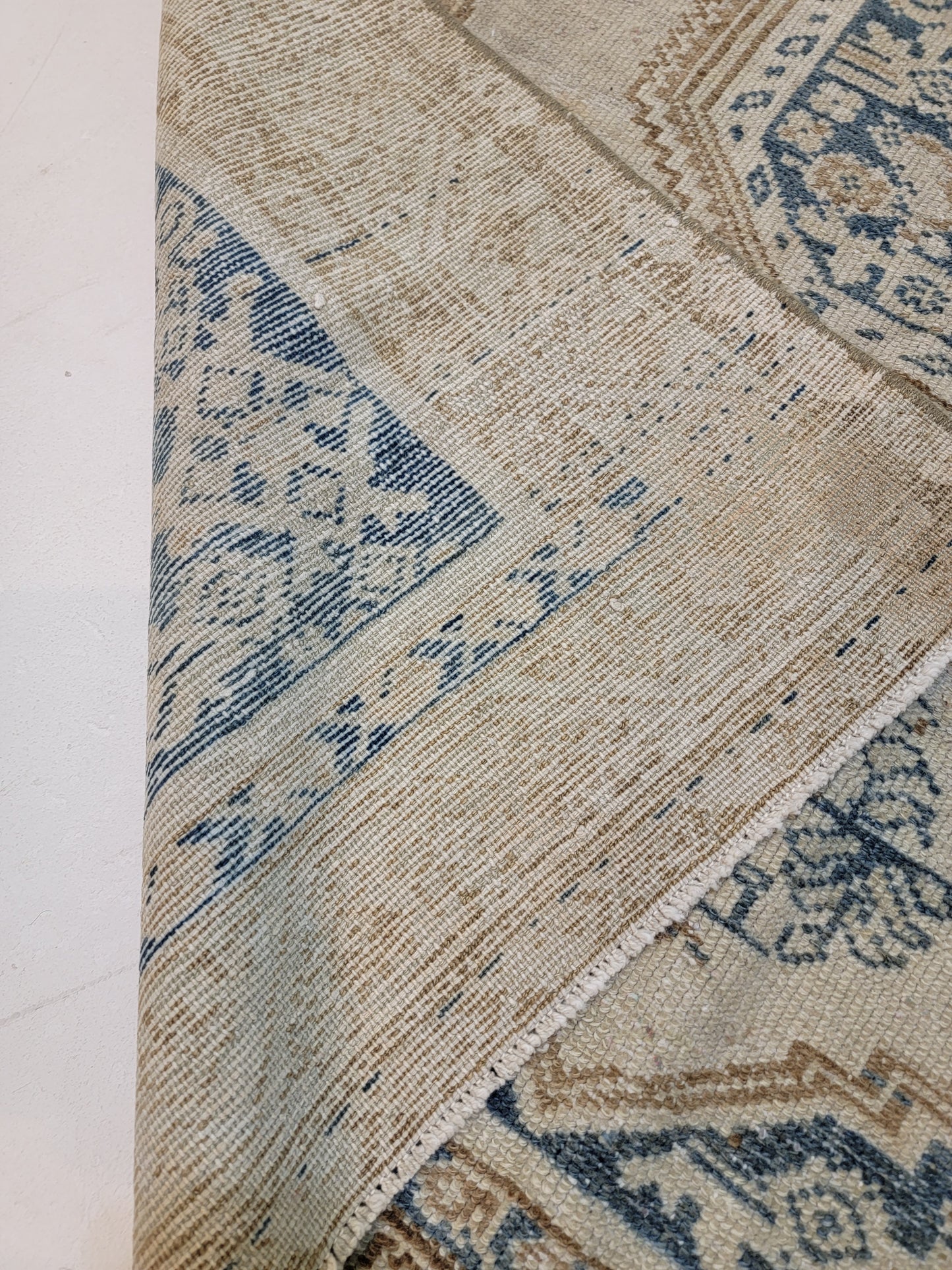 Hand-Knotted Wool Area Rug Turkish Oushak 3'10" x 6'11"