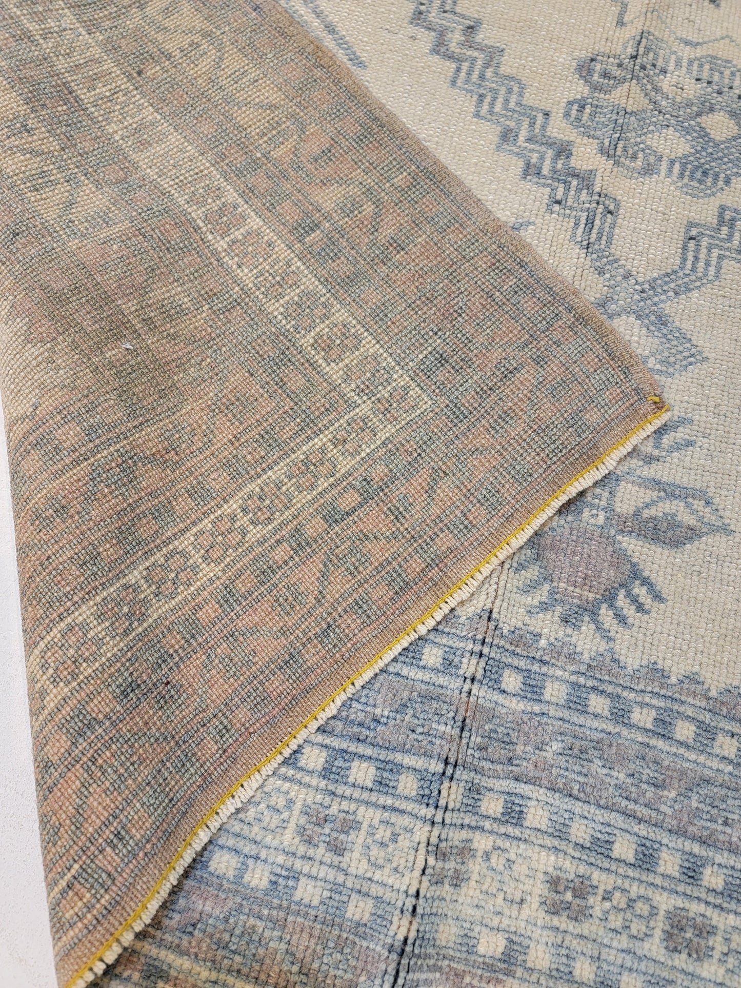 Hand-Knotted Wool Area Rug Turkish Oushak 3'9" x 6'5"