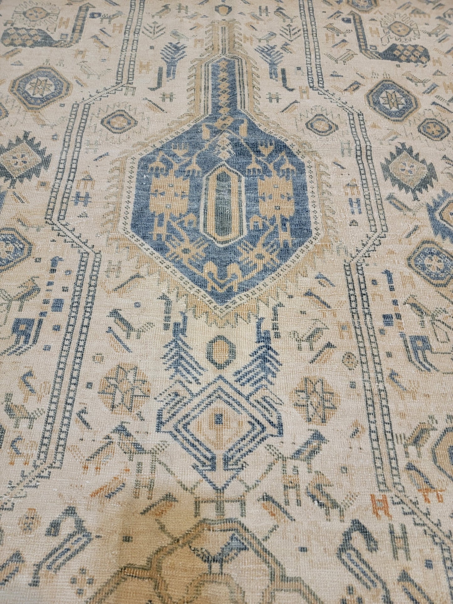 Hand-Knotted Wool Area Rug Turkish Oushak 4'4" x 5'8"