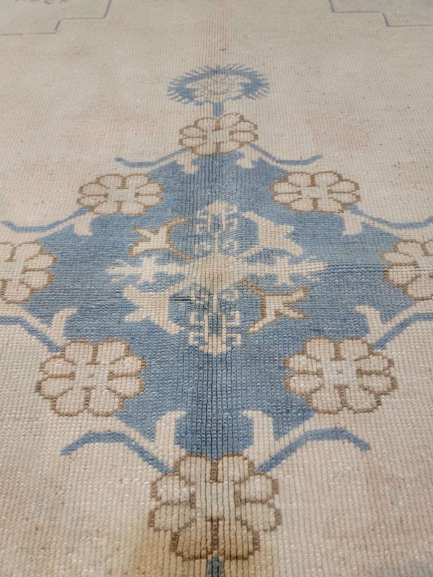 Hand-Knotted Wool Area Rug Turkish Oushak 5'1" x 6'5"
