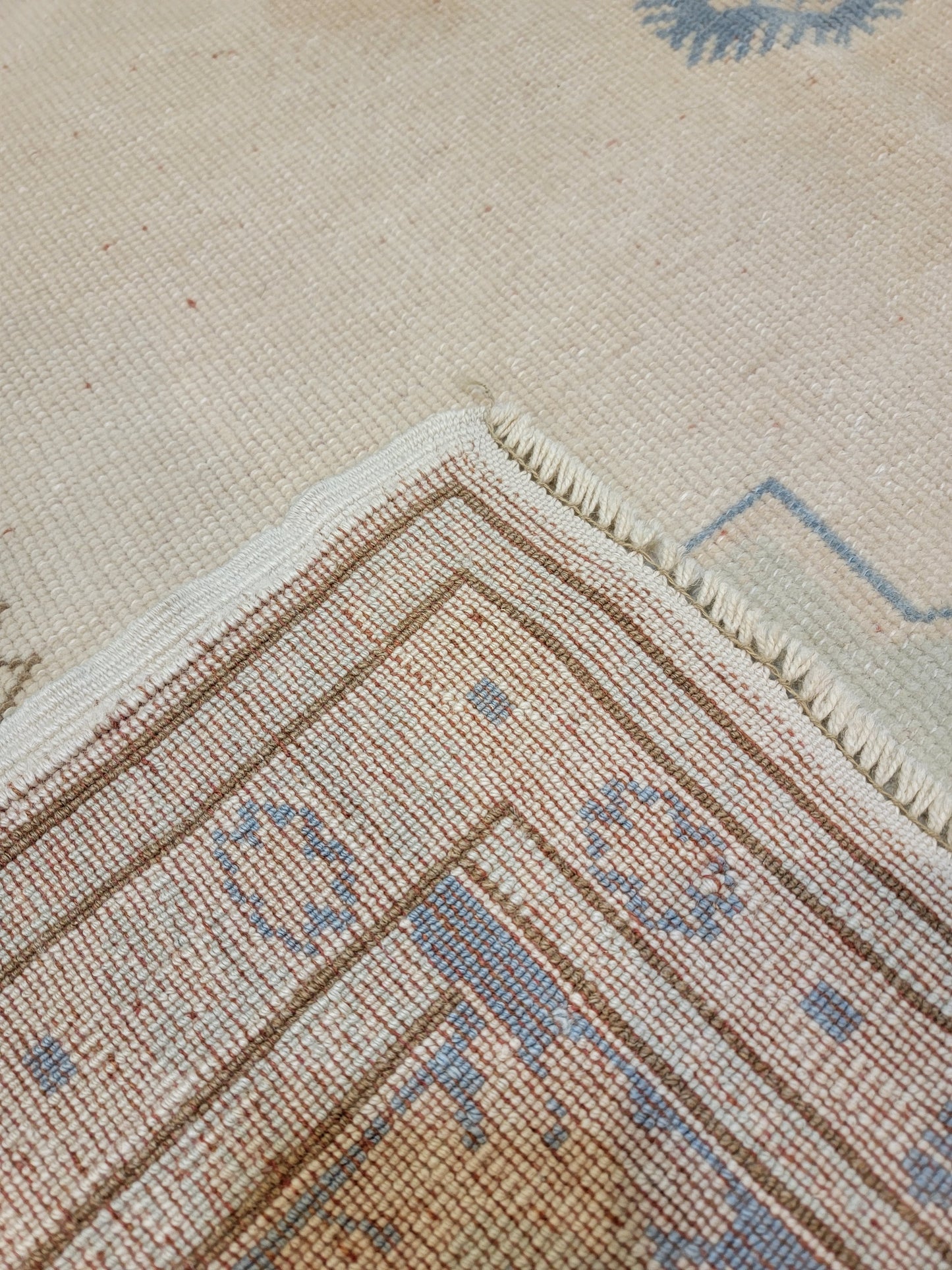Hand-Knotted Wool Area Rug Turkish Oushak 5'1" x 6'5"