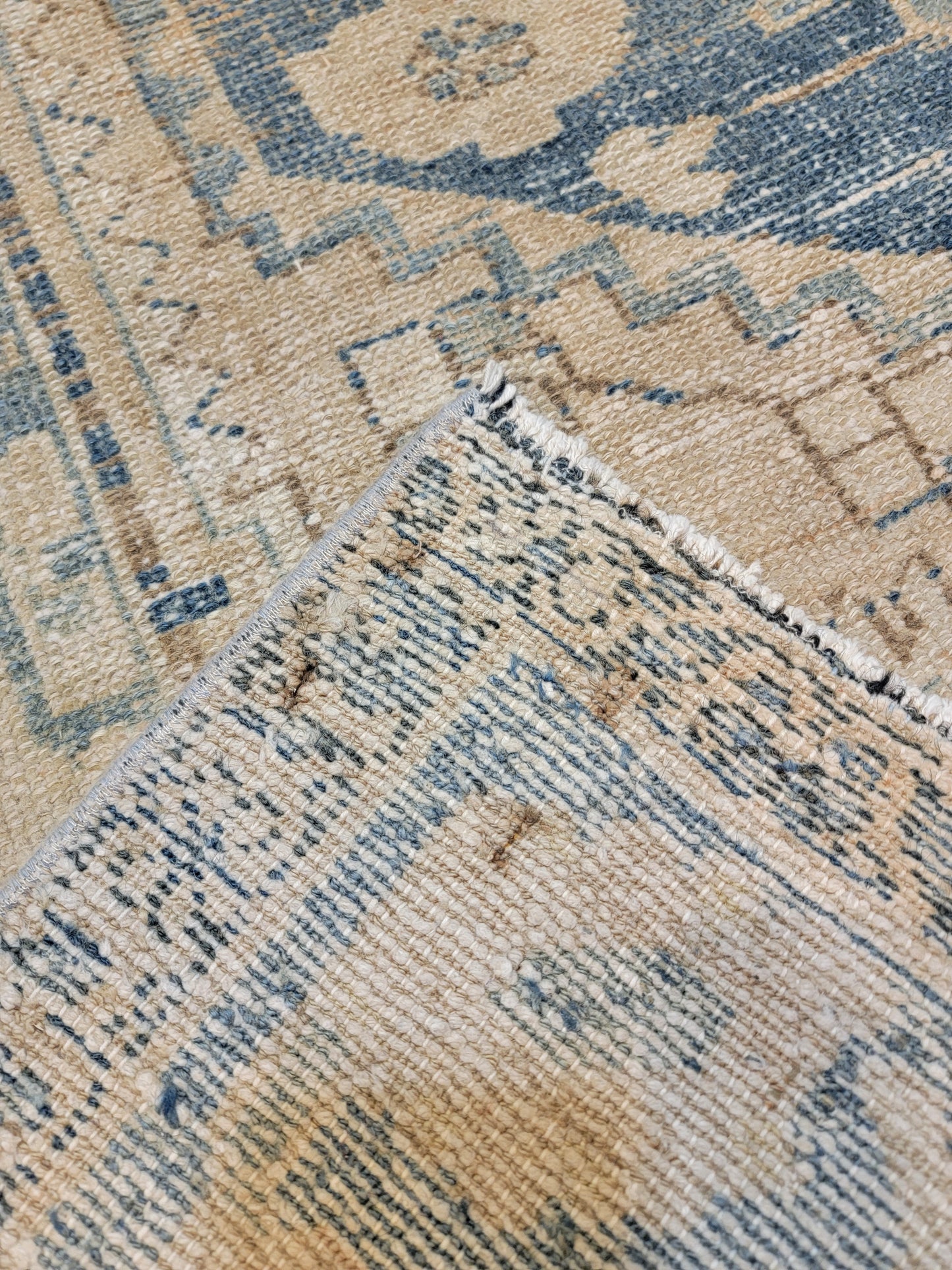 Hand-Knotted Wool Area Rug Turkish Oushak 4'2" x 6'9"